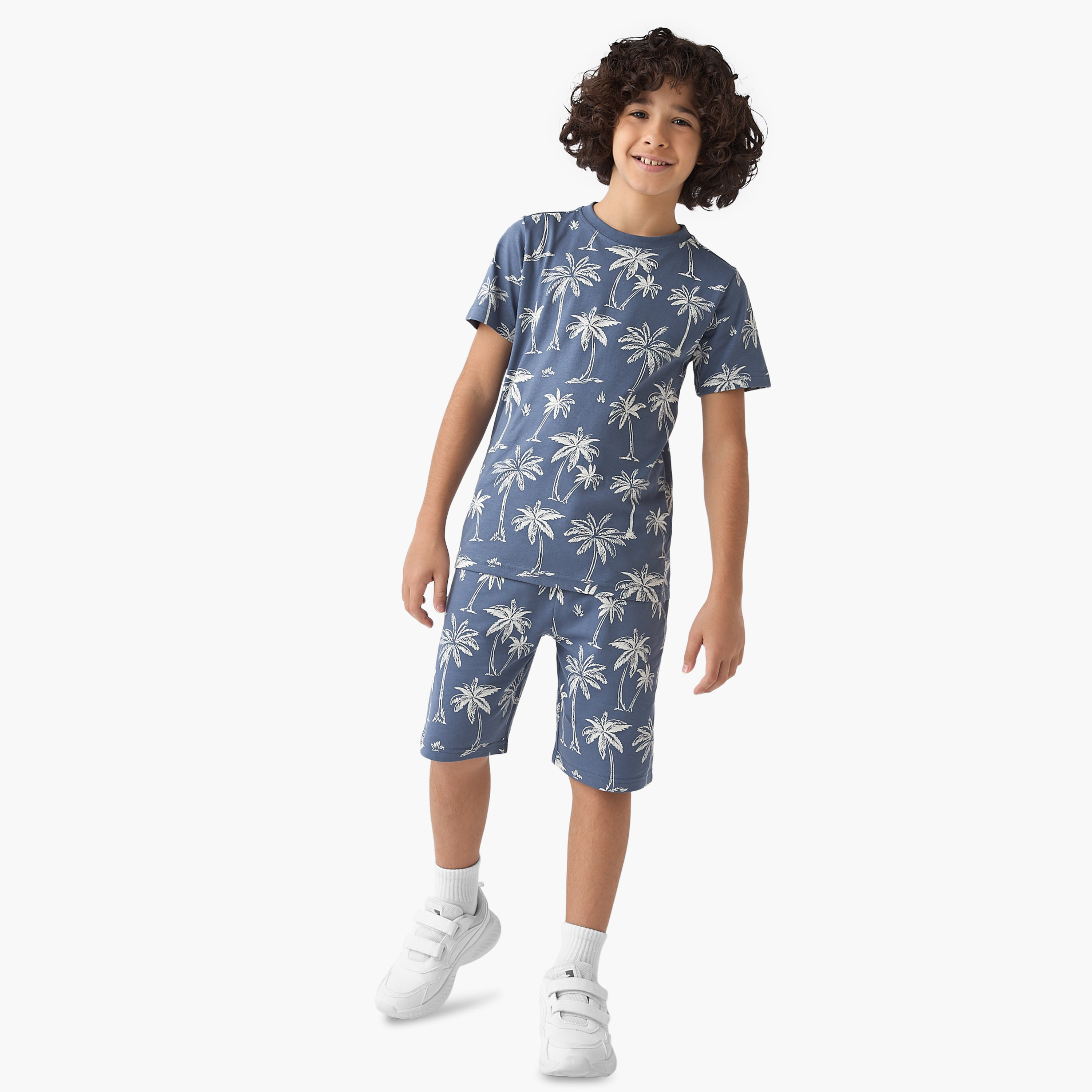 Juniors 3-Piece Palm Tree Print T-shirts and Shorts Set-boys-clothing-setsandcoords-image-9