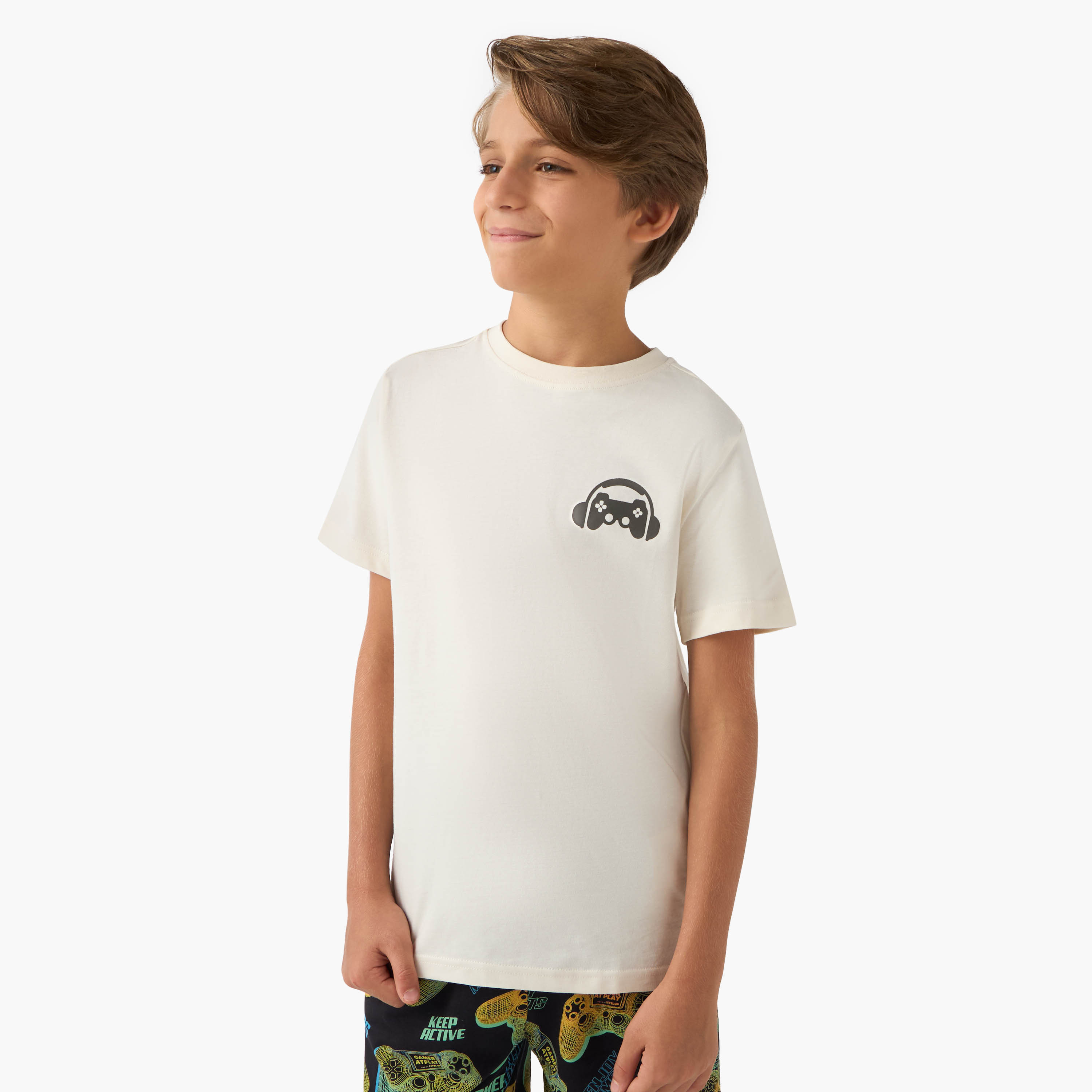 Juniors 3-Piece Gamer Print T-shirts and Shorts Set-boys-clothing-setsandcoords-image-3