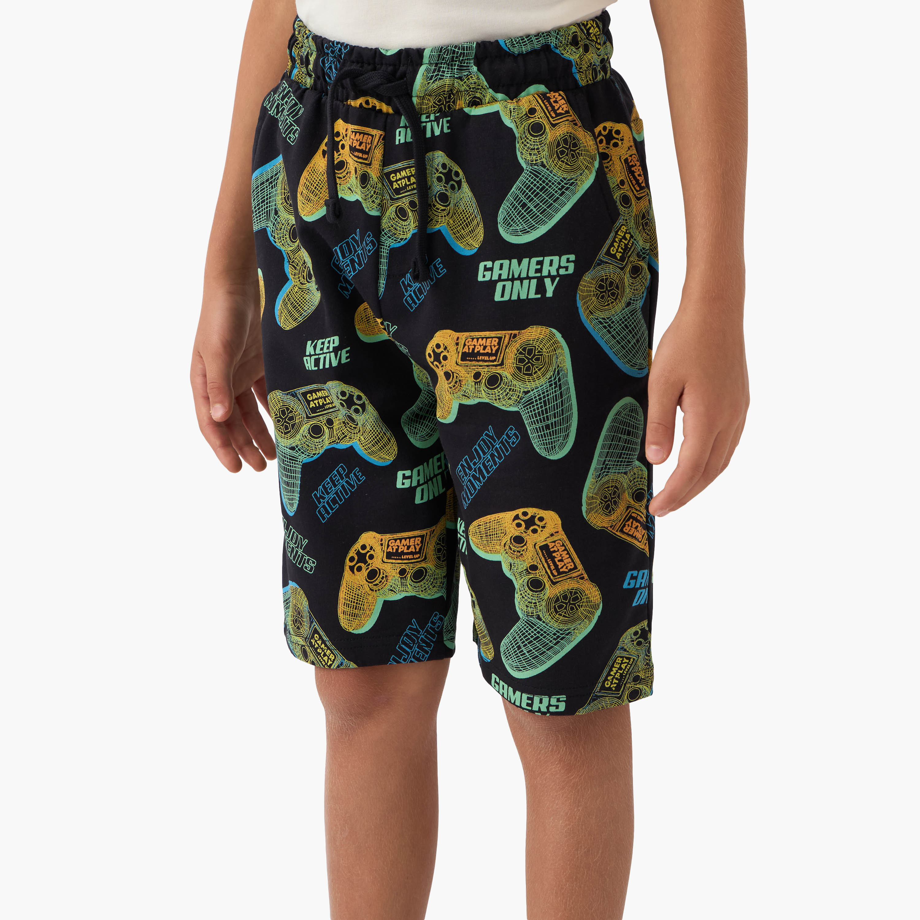 Juniors 3-Piece Gamer Print T-shirts and Shorts Set-boys-clothing-setsandcoords-image-4