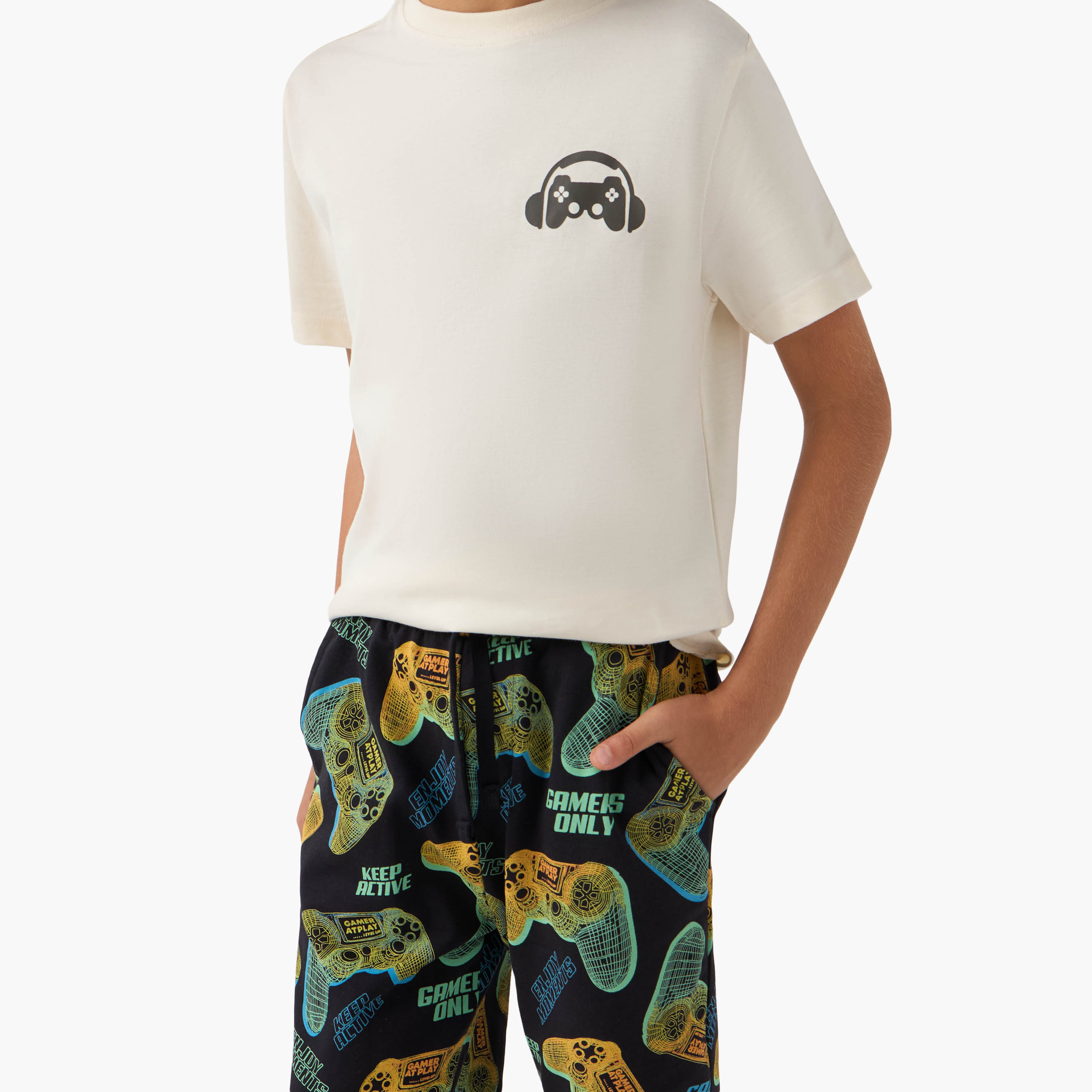 Juniors 3-Piece Gamer Print T-shirts and Shorts Set-boys-clothing-setsandcoords-image-6