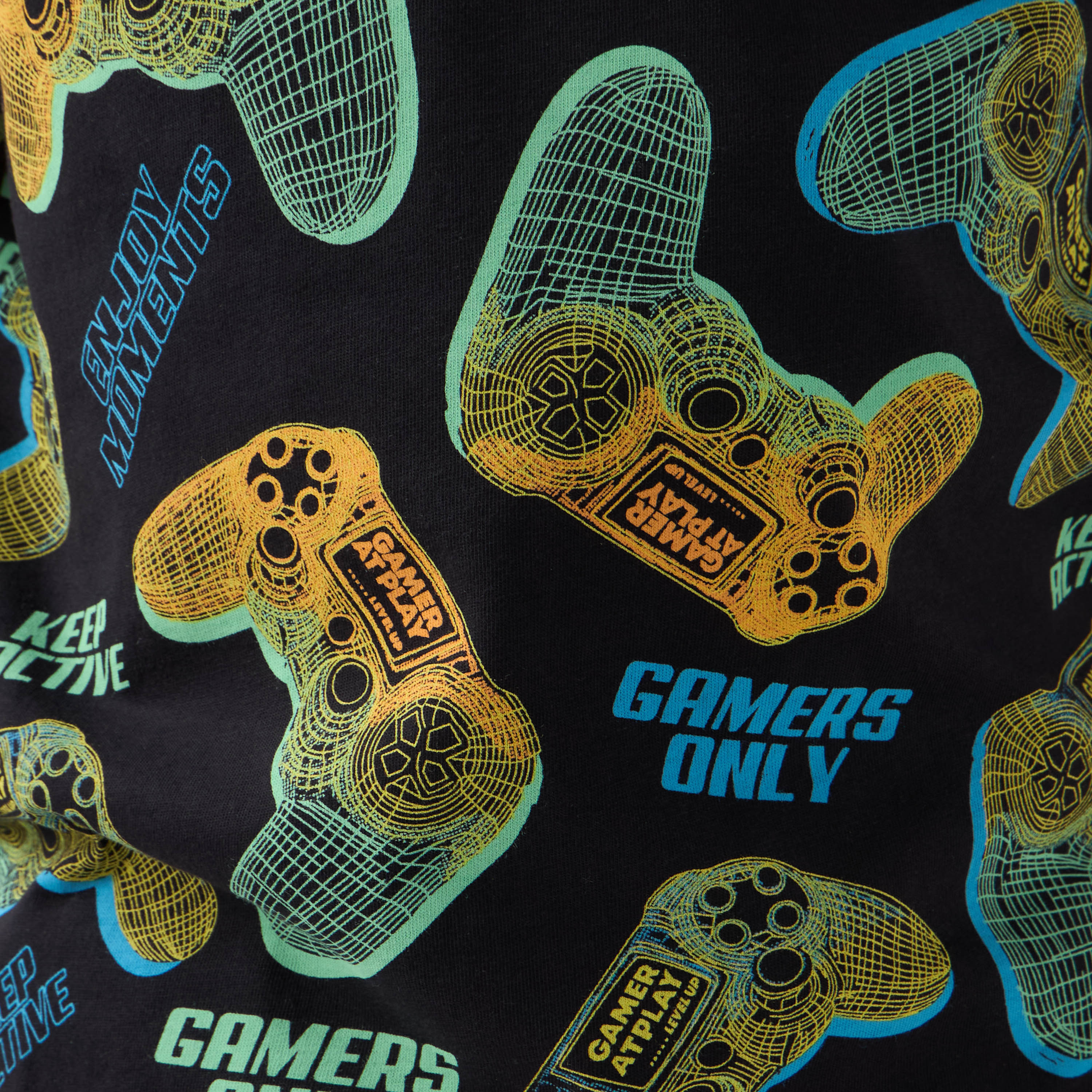Juniors 3-Piece Gamer Print T-shirts and Shorts Set-boys-clothing-setsandcoords-image-7
