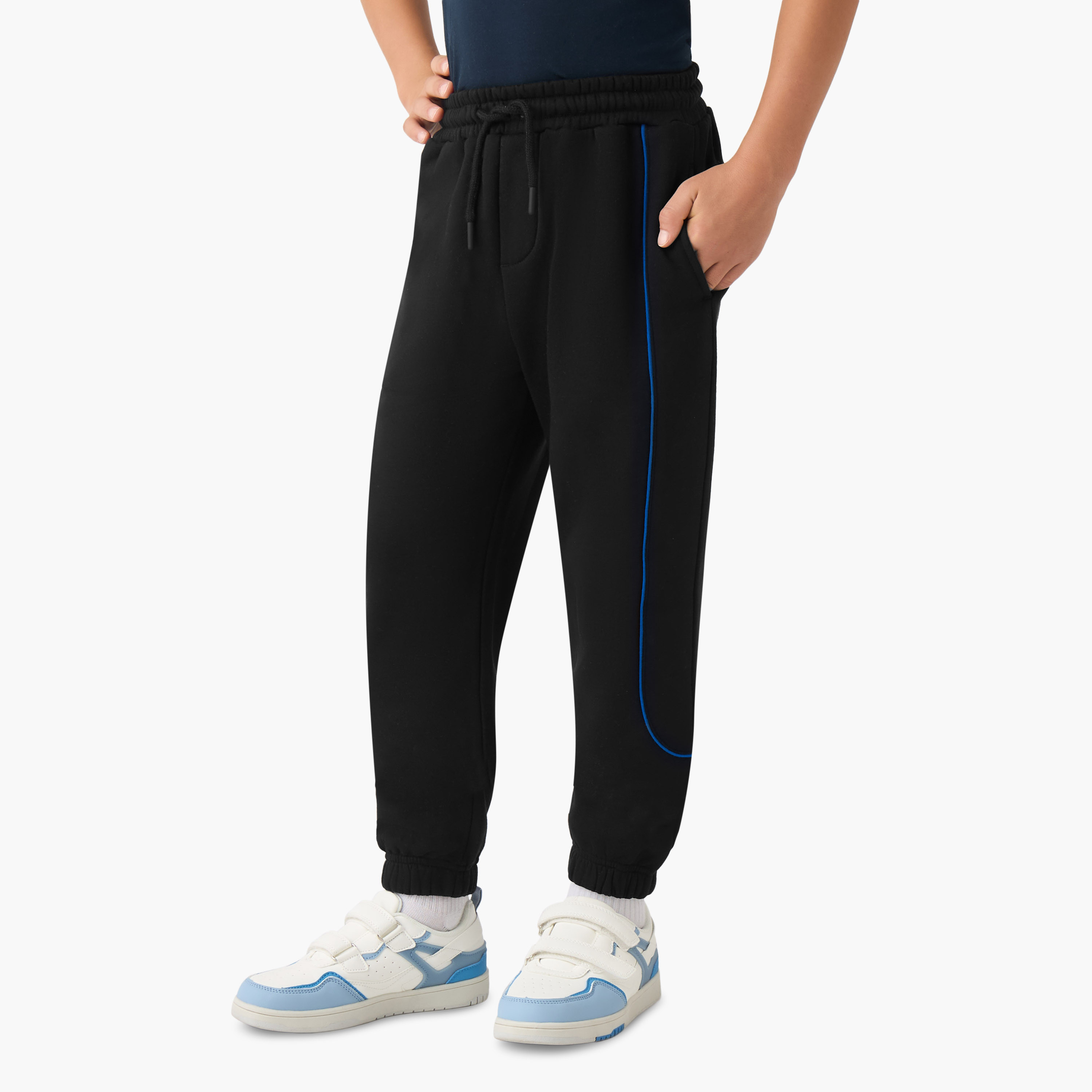 Juniors Boys Sweatshirt and Joggers Set with Text Print - Cotton - Long Sleeves - Hood-boys-clothing-setsandcoords-image-4