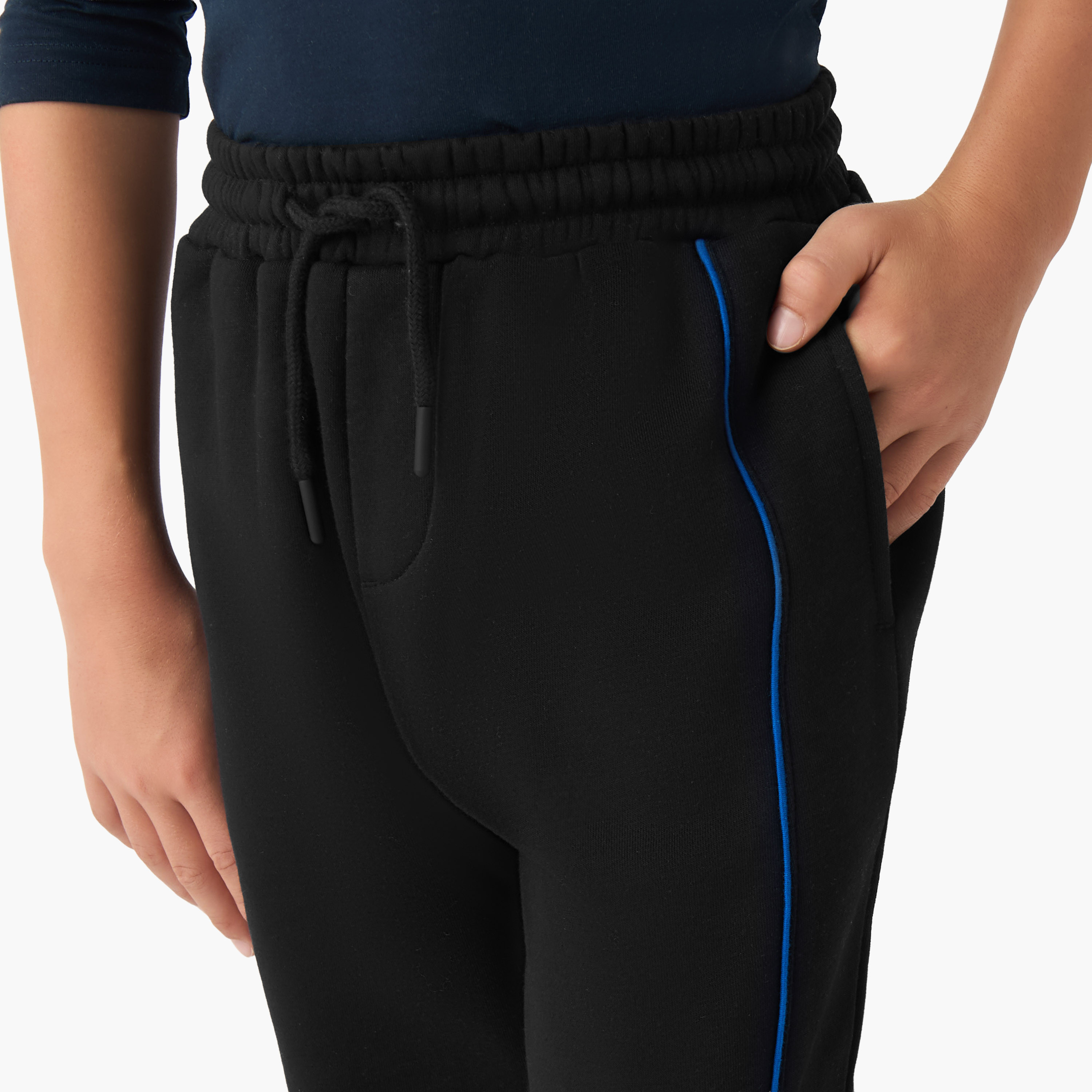 Juniors Boys Sweatshirt and Joggers Set with Text Print - Cotton - Long Sleeves - Hood-boys-clothing-setsandcoords-image-6