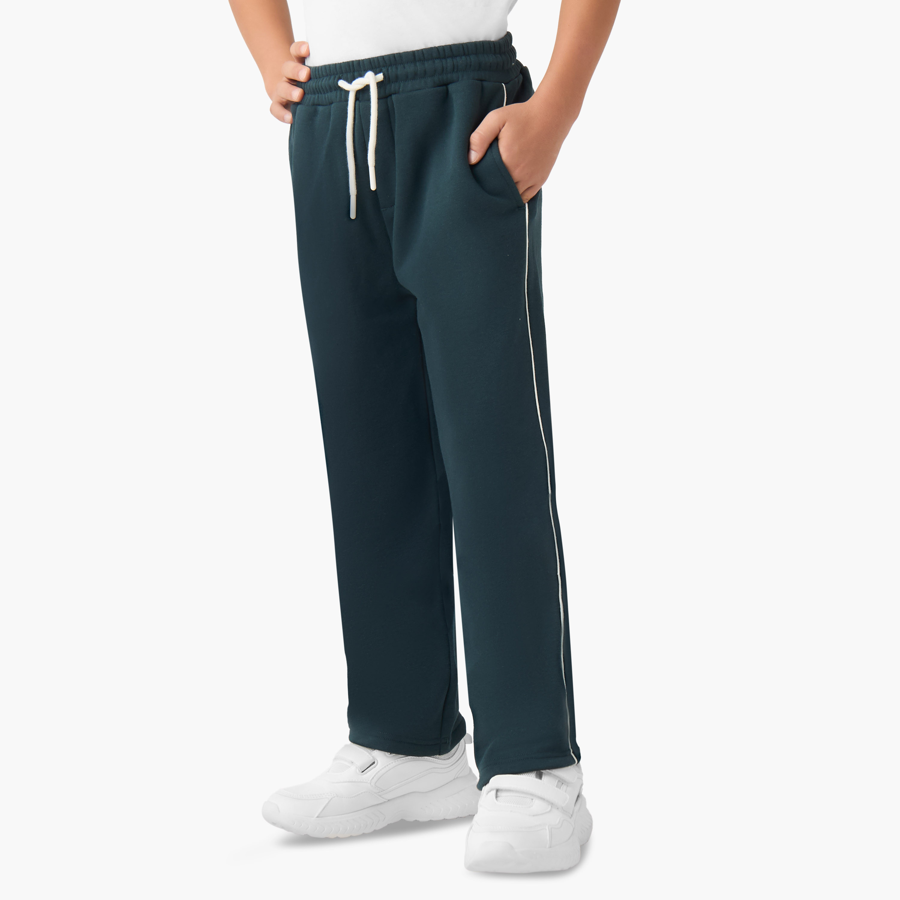 Juniors Boys Sweatshirt and Track Pants Set with Stripes - Cotton - Long Sleeves - Hood-boys-clothing-setsandcoords-image-3