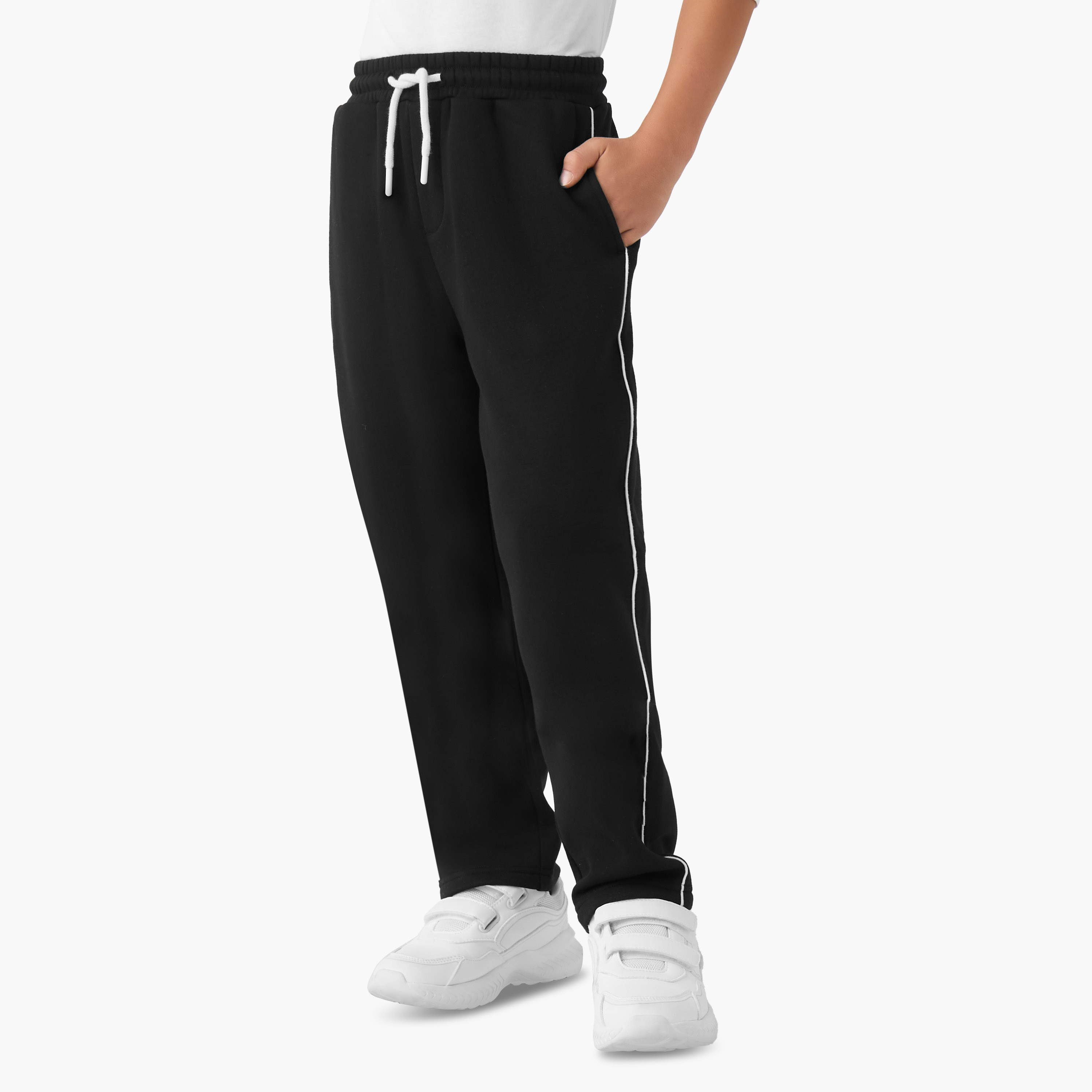Juniors Boys Sweatshirt and Track Pants Set with Stripes - Cotton - Long Sleeves - Hood-boys-clothing-setsandcoords-image-3