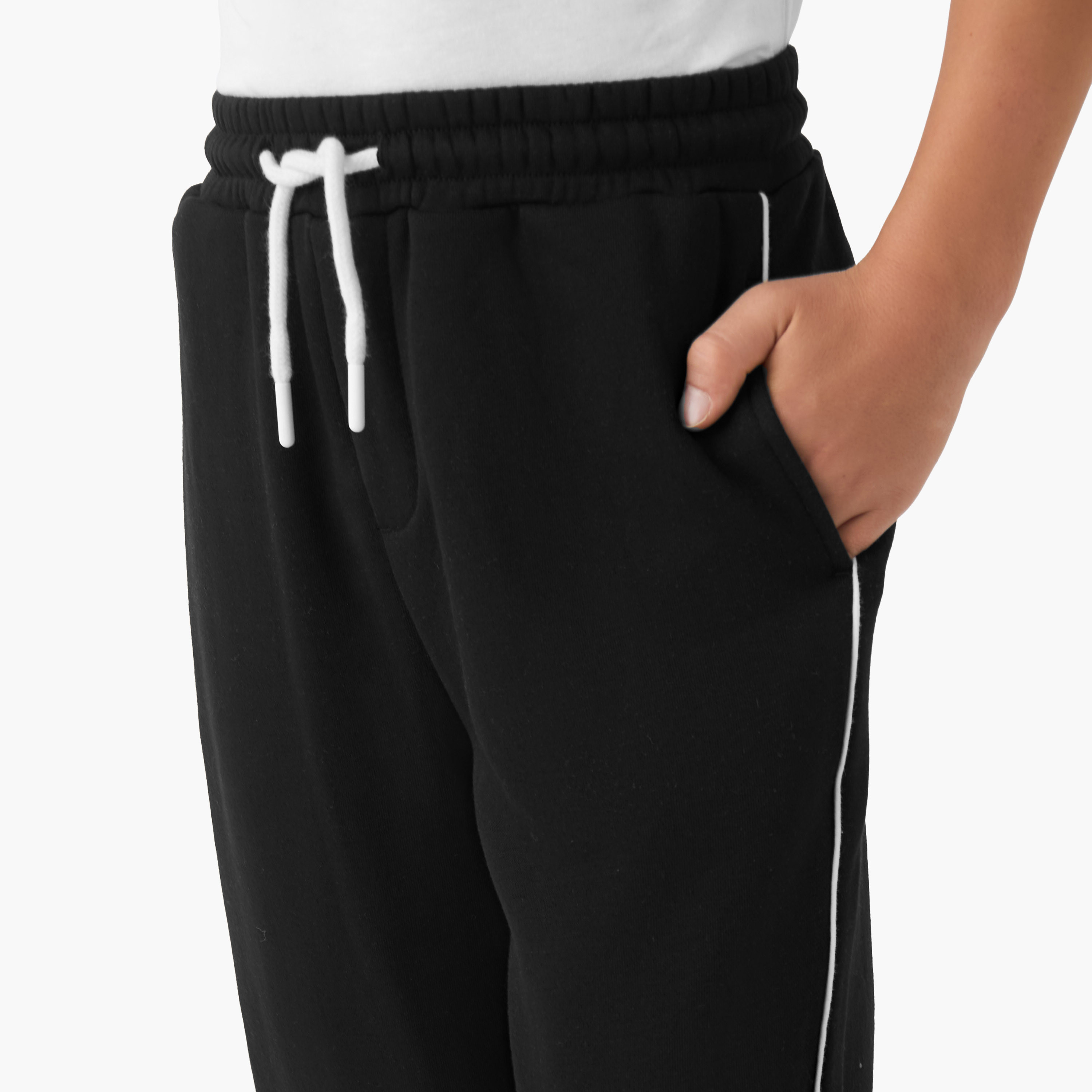 Juniors Boys Sweatshirt and Track Pants Set with Stripes - Cotton - Long Sleeves - Hood-boys-clothing-setsandcoords-image-6