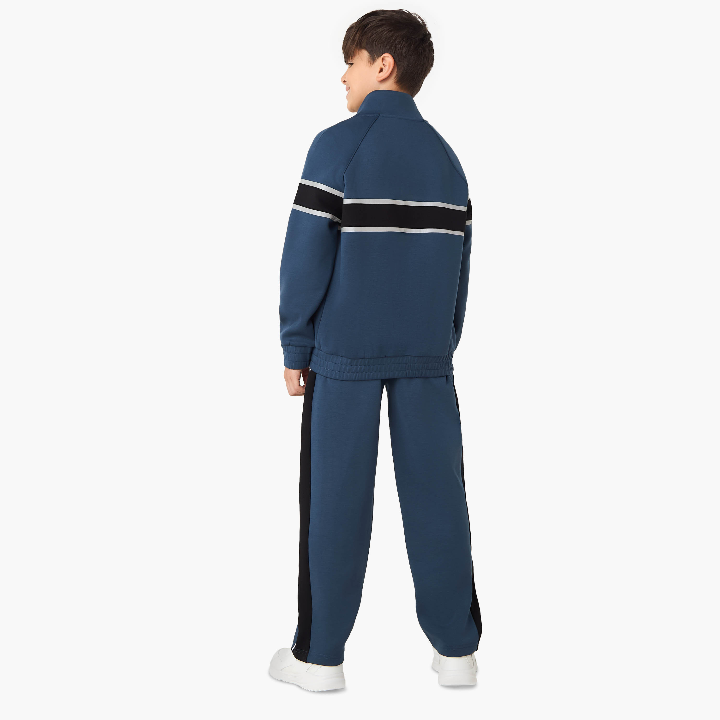 Juniors Panelled Zip Through Jacket and Track Pants Set-boys-clothing-setsandcoords-image-4