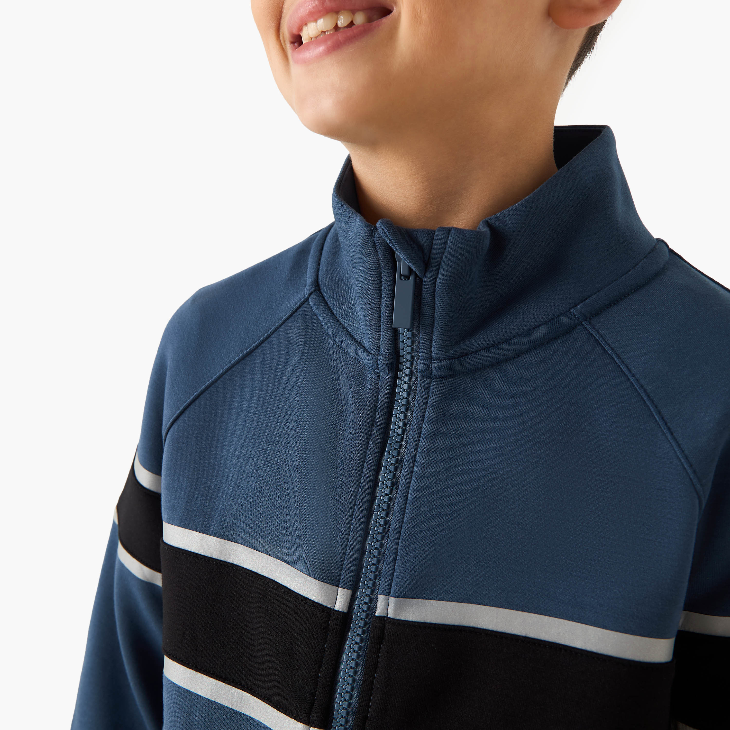 Juniors Panelled Zip Through Jacket and Track Pants Set-boys-clothing-setsandcoords-image-5