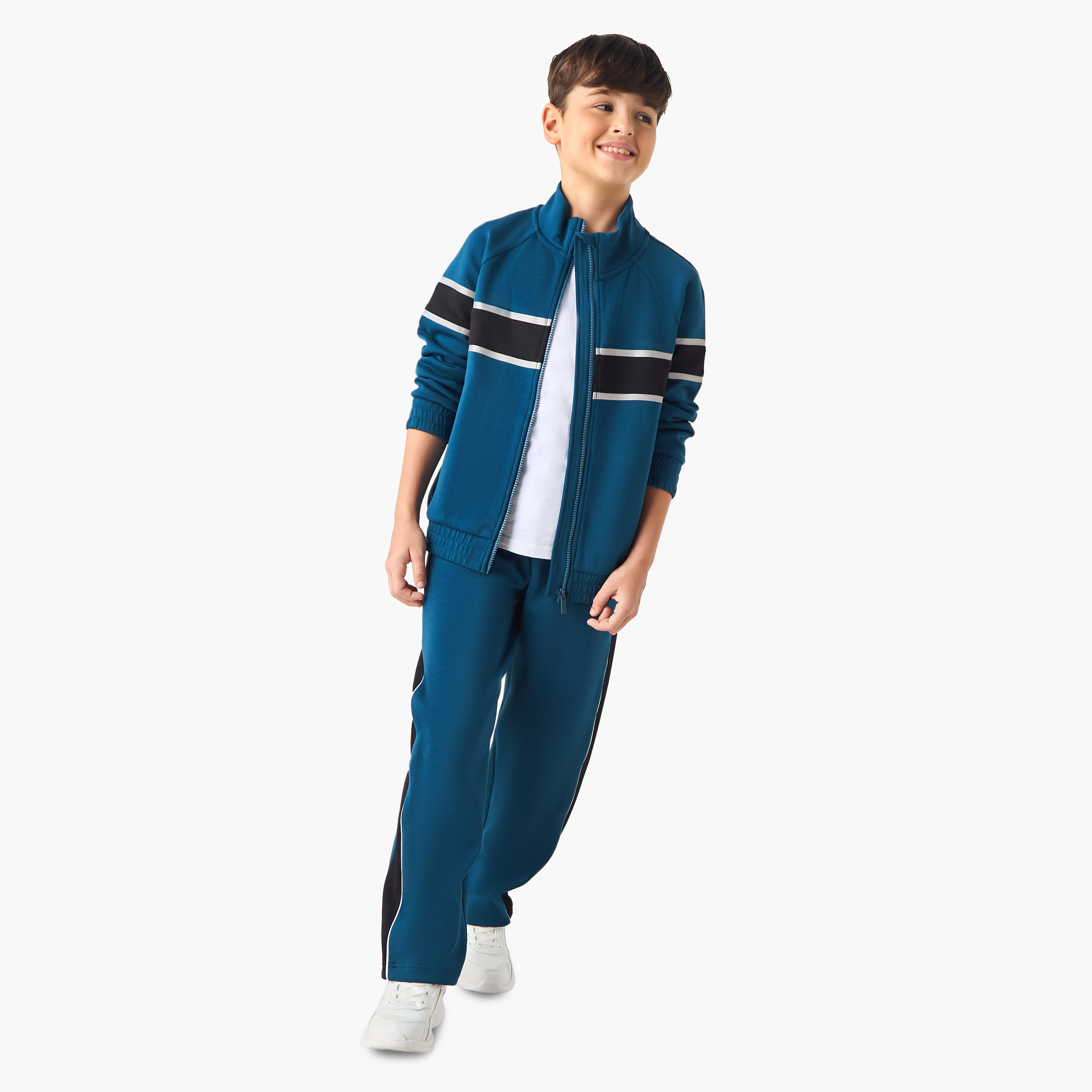 Juniors Panelled Jacket and Track Pants Set-boys-clothing-setsandcoords-image-1