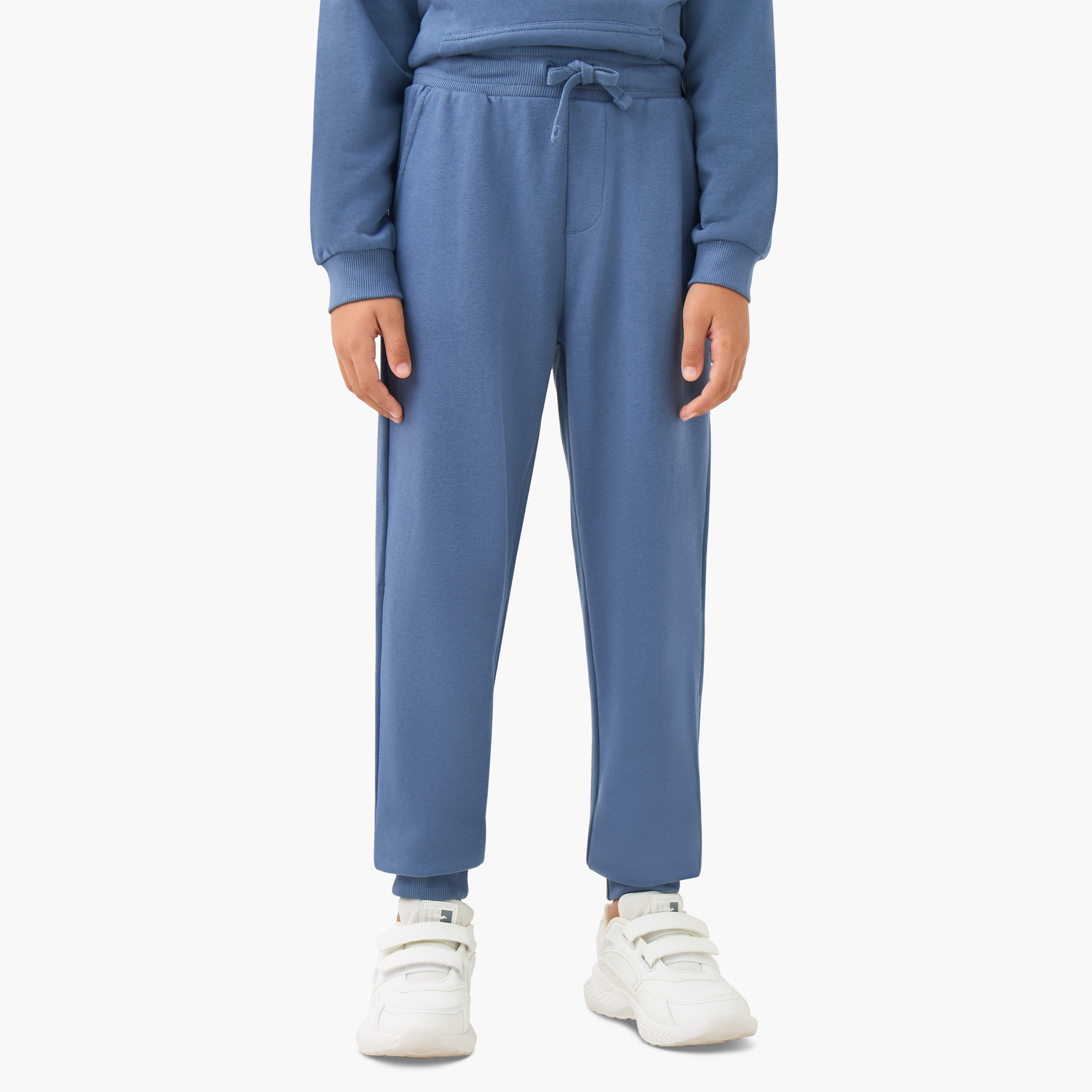 طقم بنطلون رياضي وسويت شيرت قطن بولو بأكمام طويلة وجيوب كنغر للأولاد من جونيورز-boys-clothing-setsandcoords-image-3
