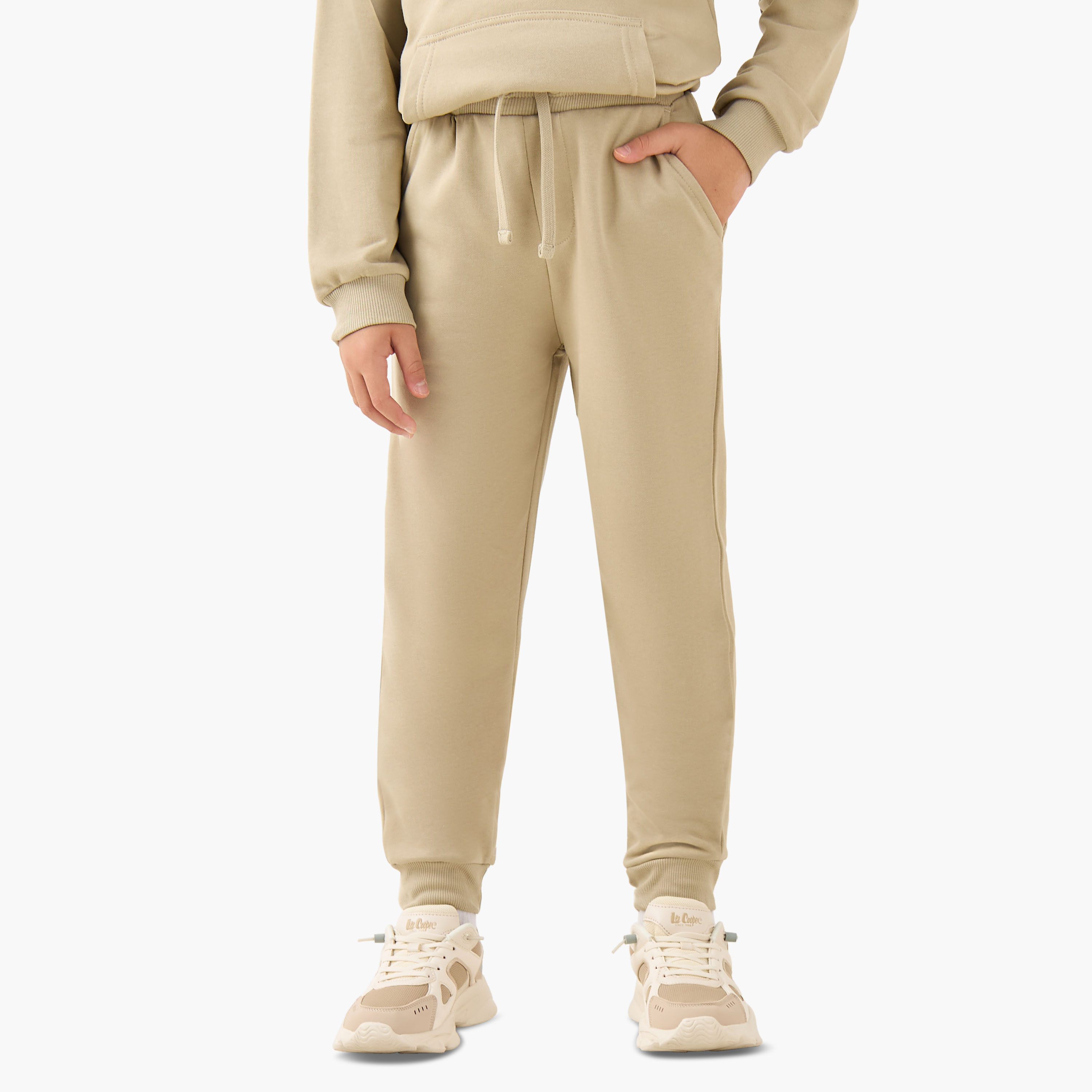 طقم سويت شيرت وبنطلون رياضي أولاد بأكمام طويلة وياقة مع جيب الكنغر من جونيورز-boys-clothing-setsandcoords-image-3