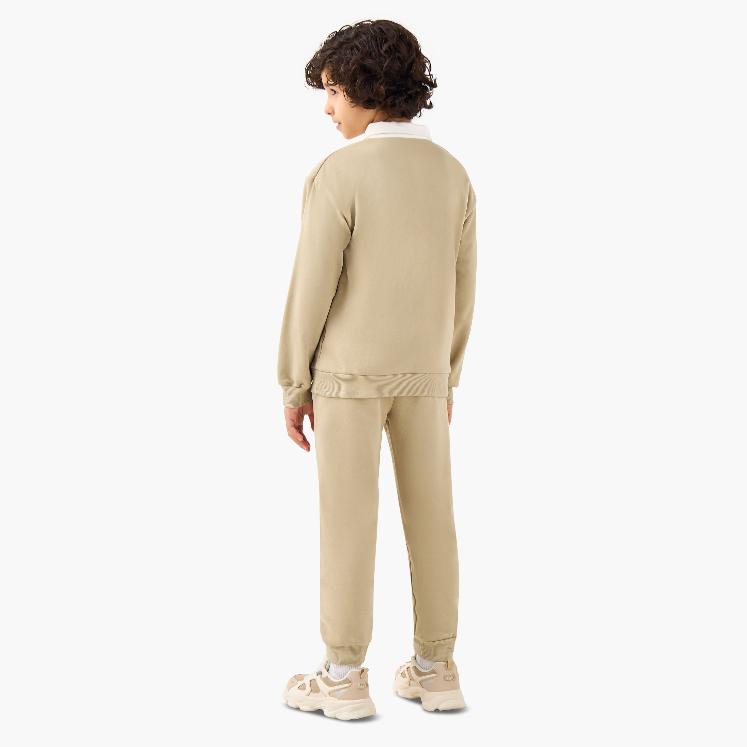 طقم سويت شيرت وبنطلون رياضي أولاد بأكمام طويلة وياقة مع جيب الكنغر من جونيورز-boys-clothing-setsandcoords-image-4