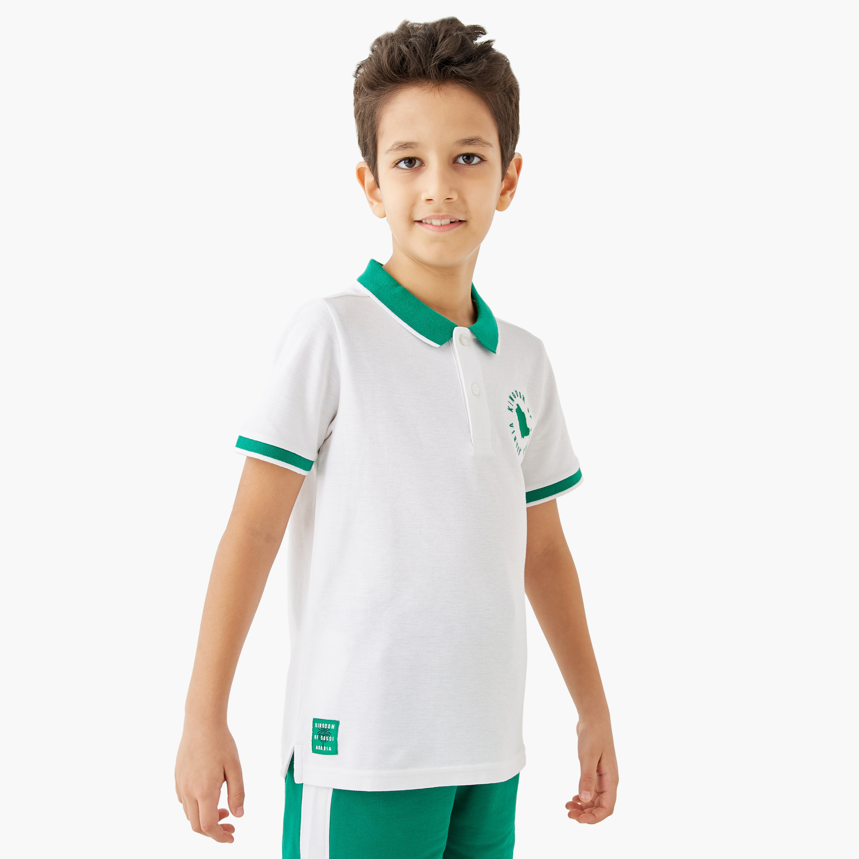 تيشيرت بولو جونيورز بطبعة اليوم الوطني السعودي وأكمام قصيرة-boys-clothing-tshirtsandpolos-image-1