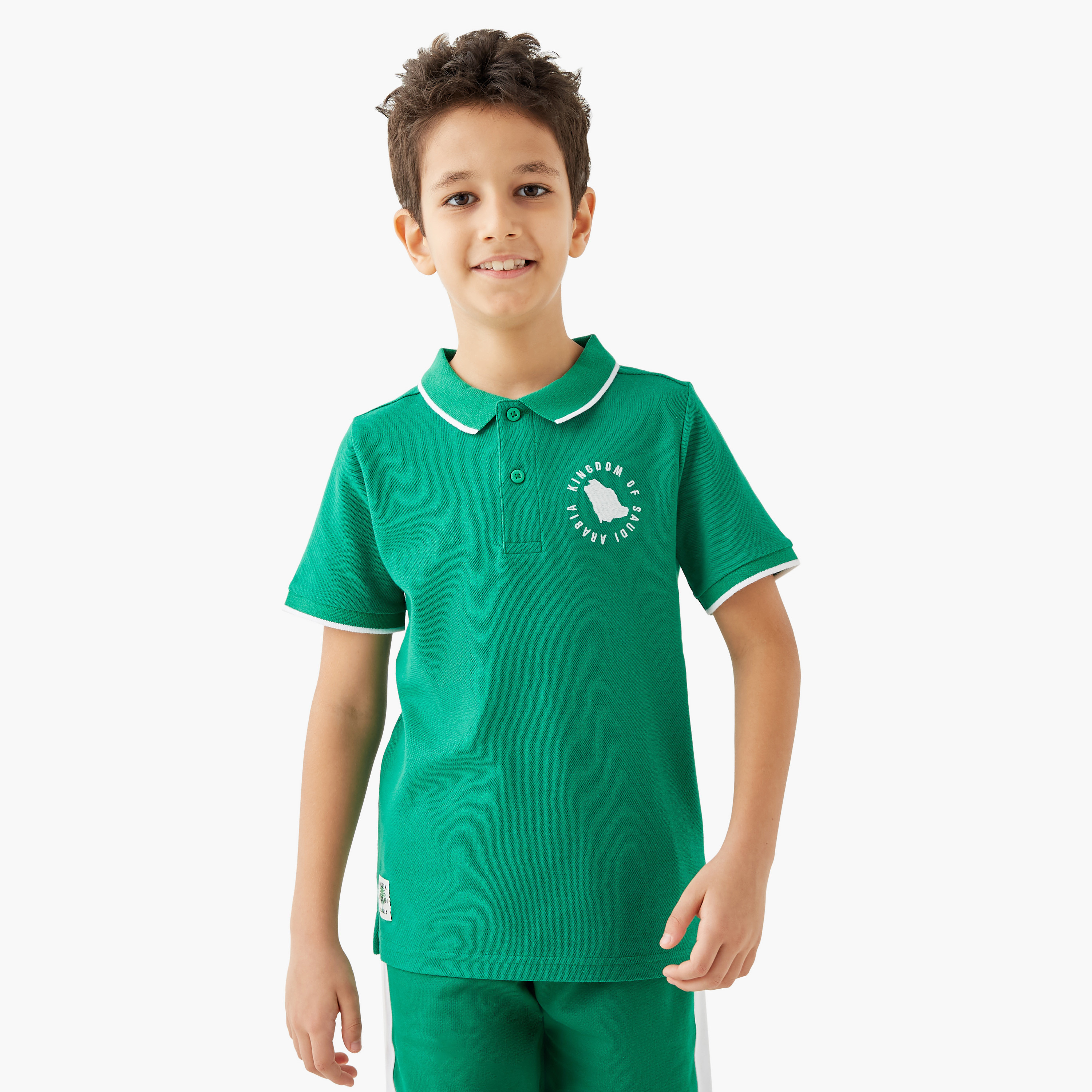 تيشيرت بولو جونيورز بطبعة اليوم الوطني السعودي وأكمام قصيرة-boys-clothing-tshirtsandpolos-image-1