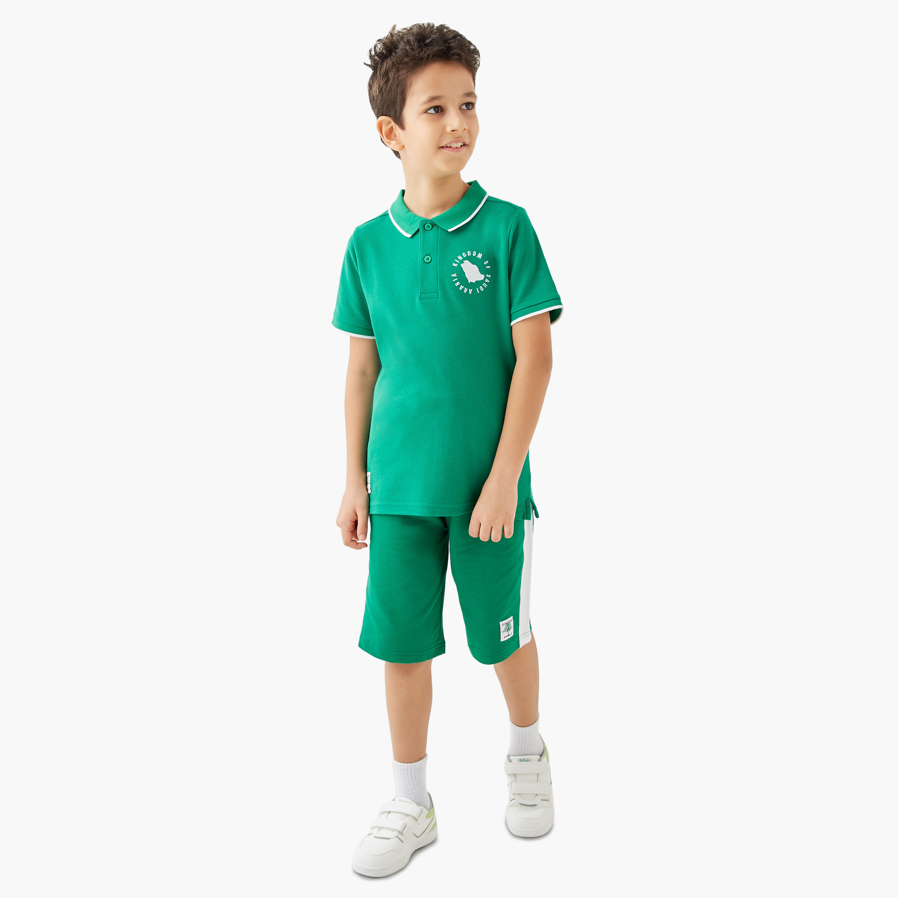 تيشيرت بولو جونيورز بطبعة اليوم الوطني السعودي وأكمام قصيرة-boys-clothing-tshirtsandpolos-image-2