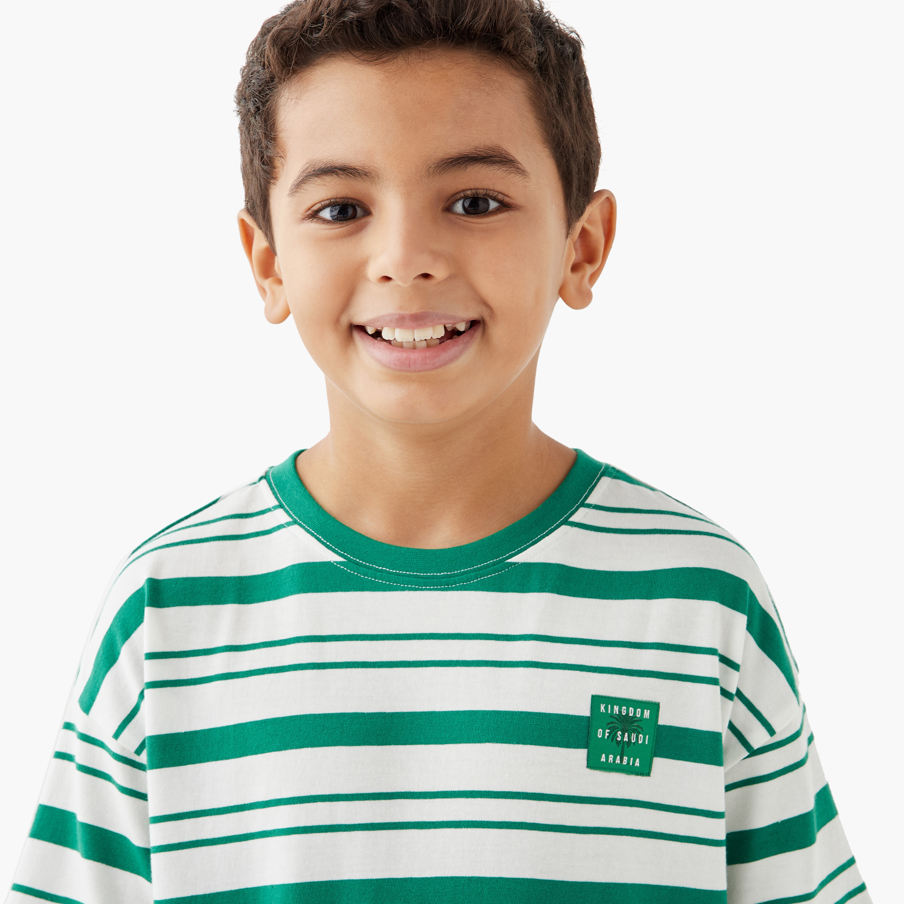 Juniors KSA National Day Print T-shirt with Short Sleeves-boys-clothing-tshirtsandpolos-image-4