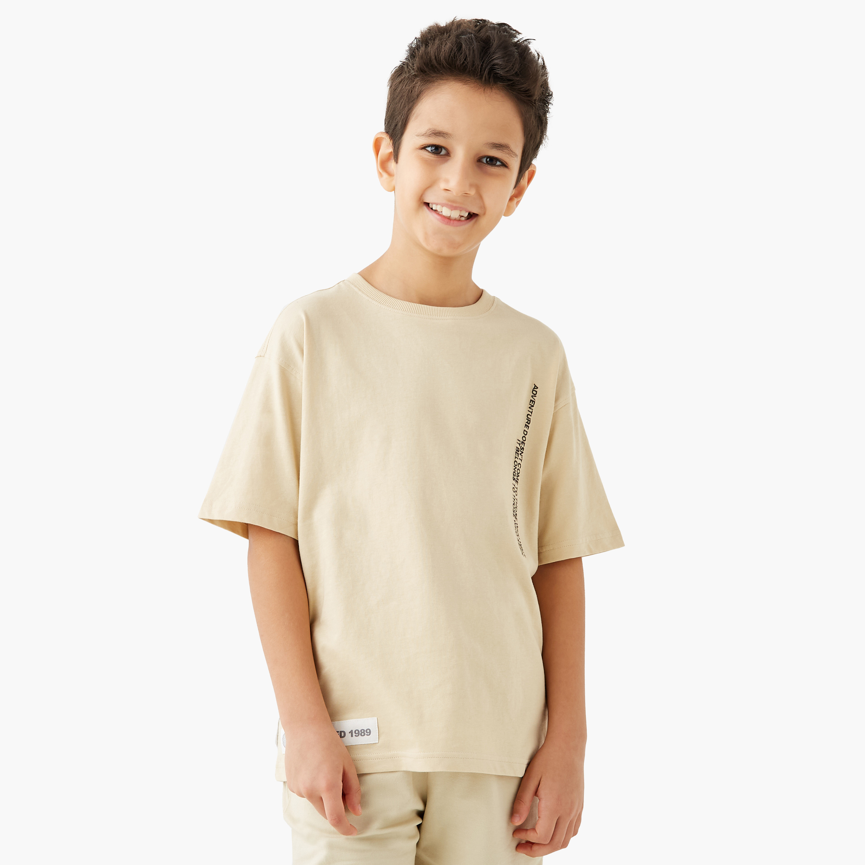 Juniors Printed T-shirt with Crew Neck and Short Sleeves-boys-clothing-tshirtsandpolos-image-1