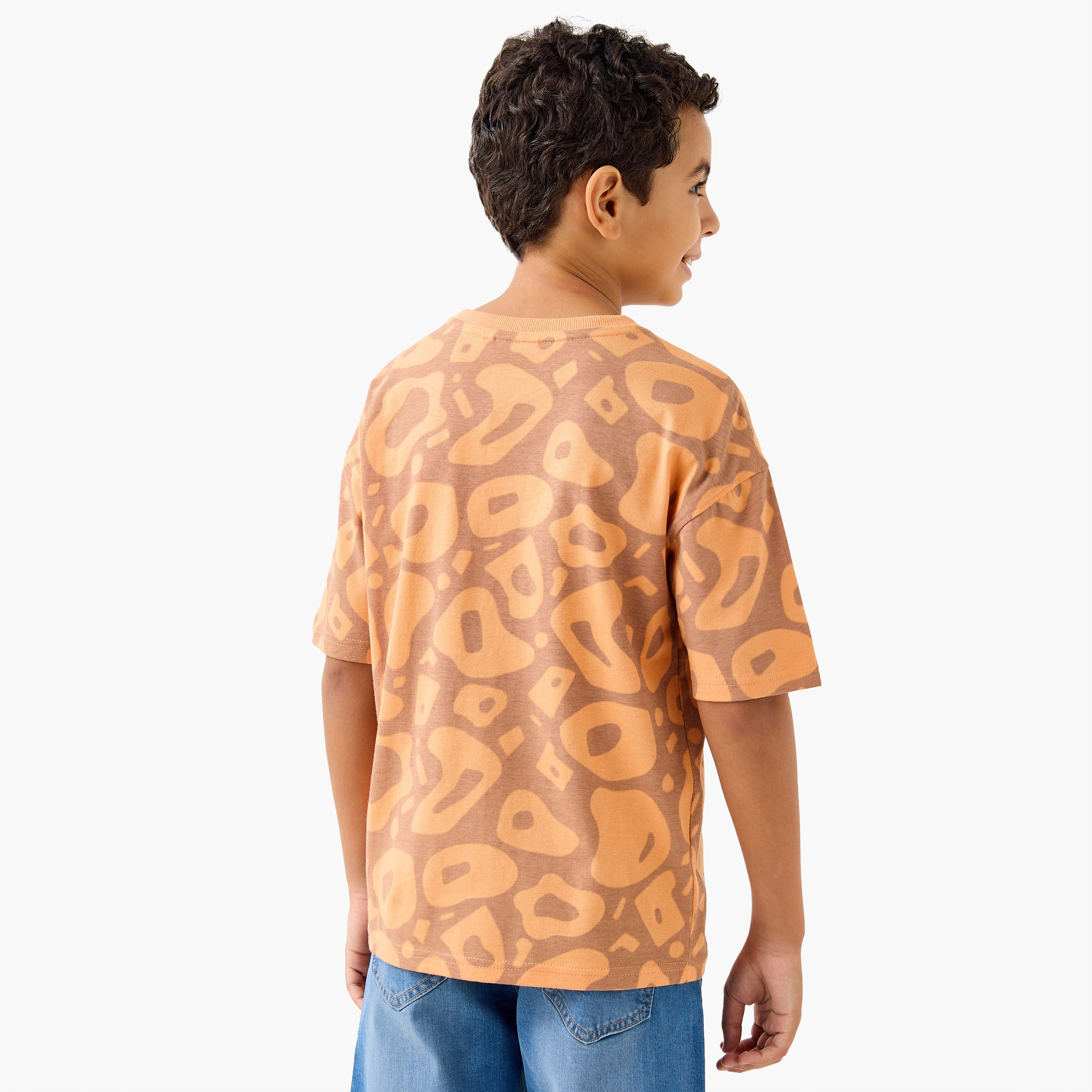 Juniors All-Over Miami Print T-shirt with Crew Neck-boys-clothing-tshirtsandpolos-image-3