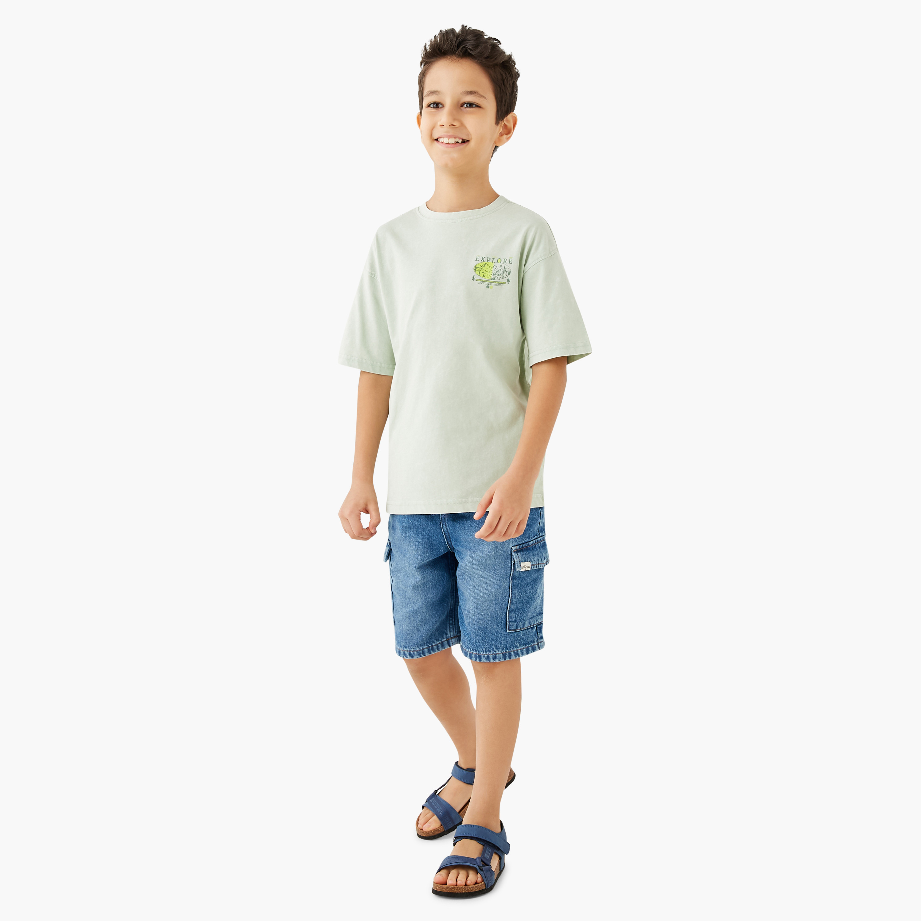 Juniors Printed T-shirt with Short Sleeves-boys-clothing-tshirtsandpolos-image-2