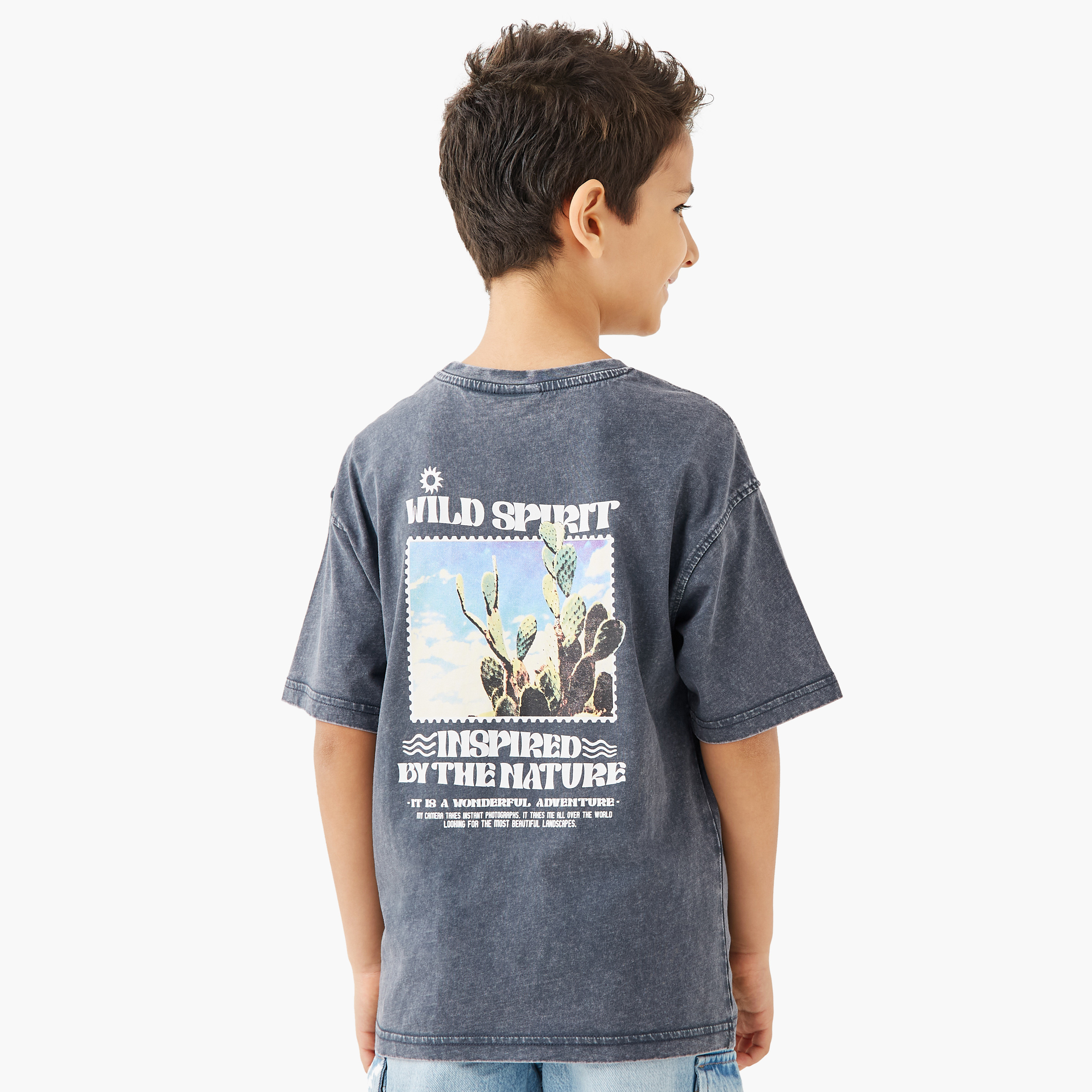 Juniors Graphic Print T-shirt with Short Sleeves-boys-clothing-tshirtsandpolos-image-3