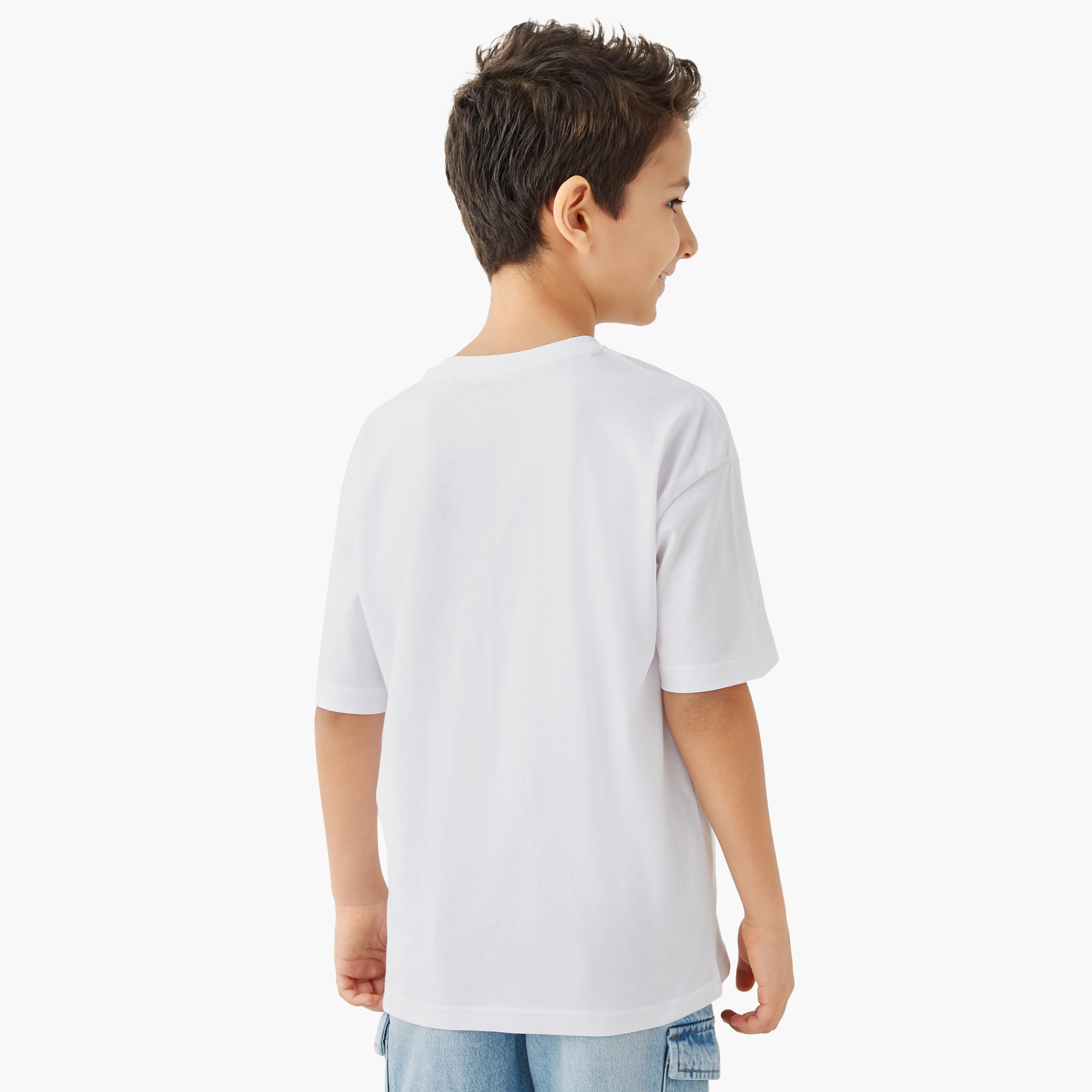 Juniors Solid T-shirt with Short Sleeves-boys-clothing-tshirtsandpolos-image-3