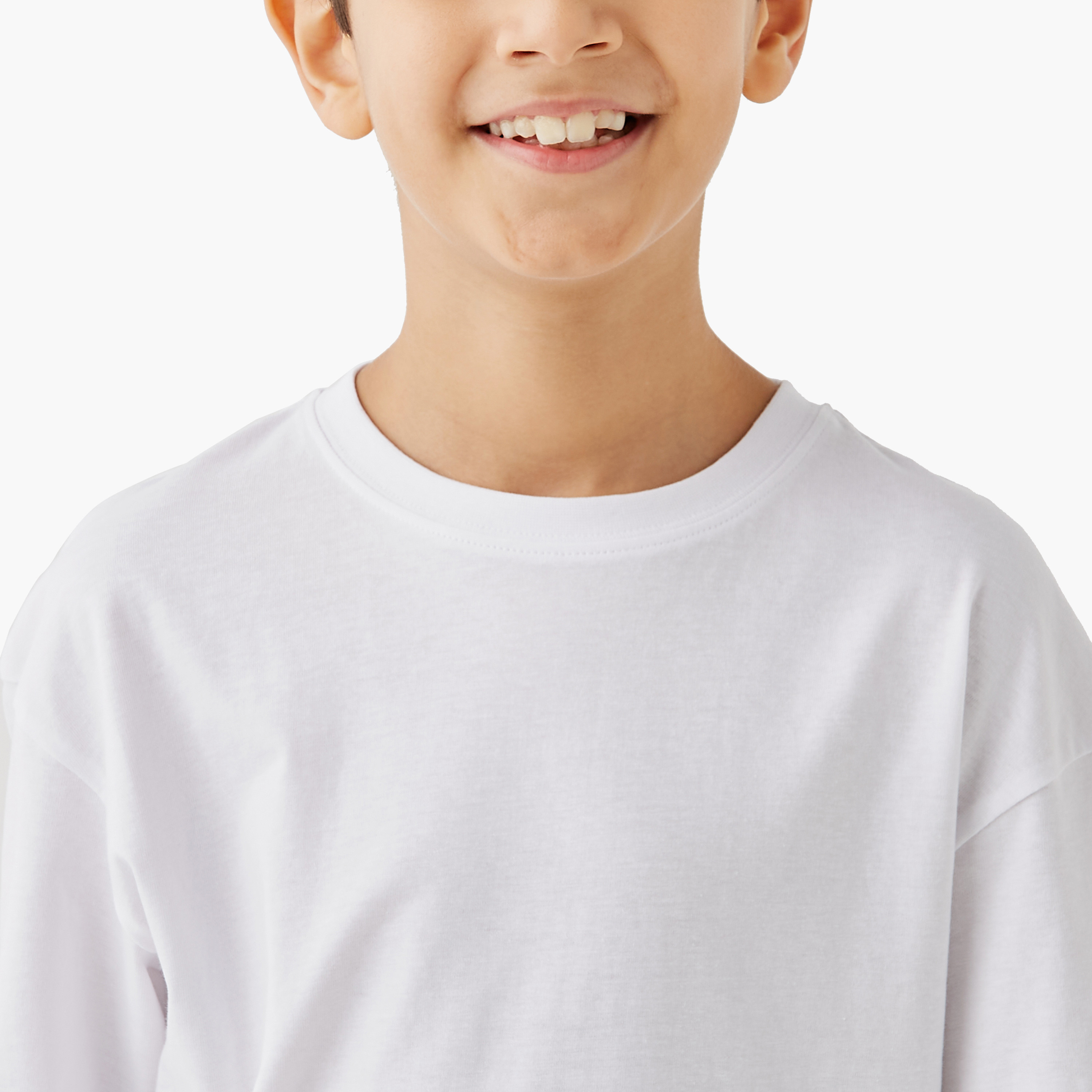 Juniors Solid T-shirt with Short Sleeves-boys-clothing-tshirtsandpolos-image-4