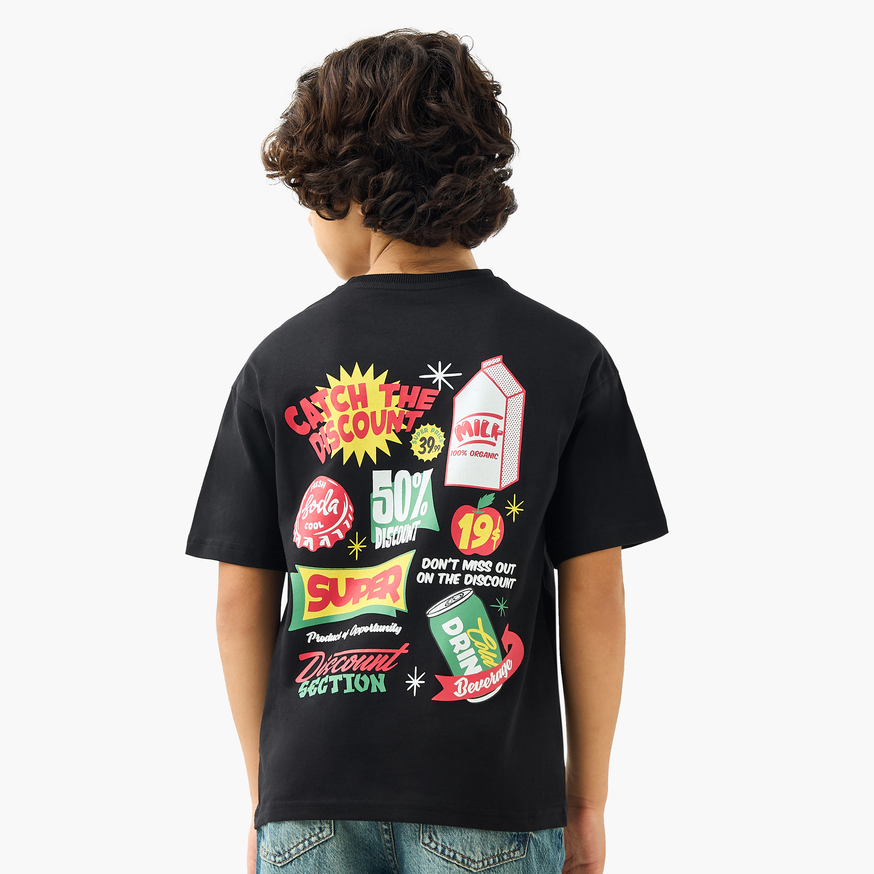 Juniors Graphic Print T-Shirt with Short Sleeves-boys-clothing-tshirtsandpolos-image-1