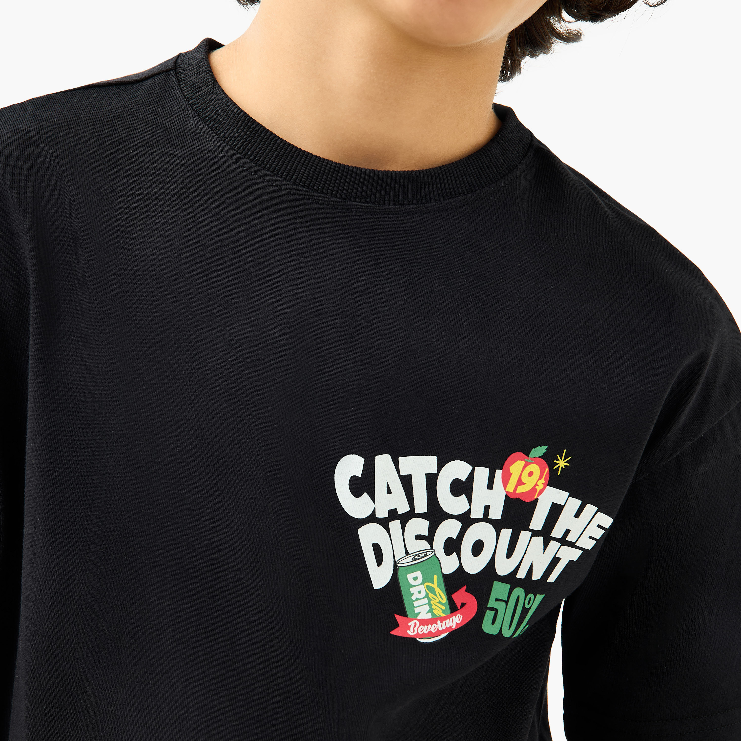 Juniors Graphic Print T-Shirt with Short Sleeves-boys-clothing-tshirtsandpolos-image-5