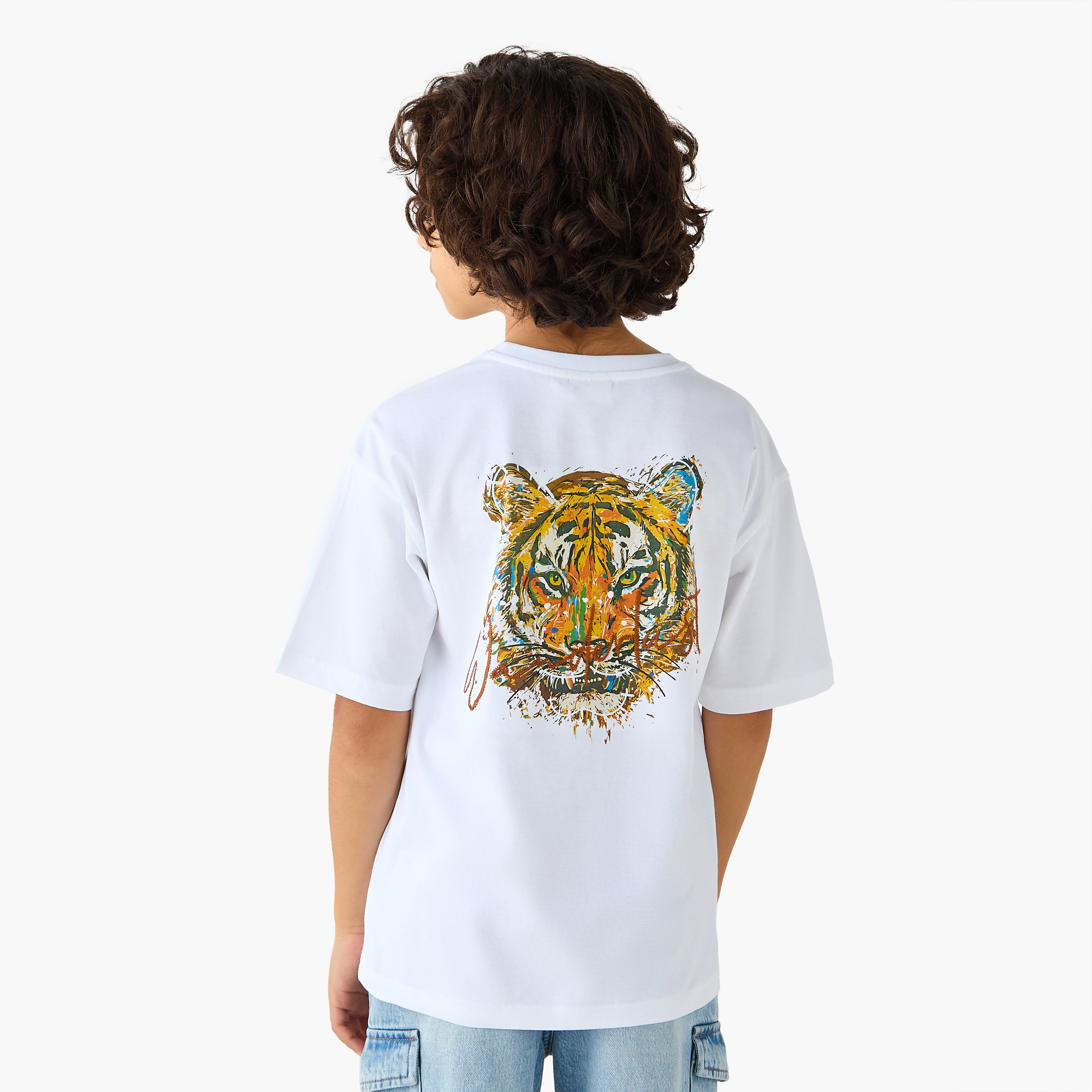 Juniors Tiger Print T-shirt with Short sleeves-boys-clothing-tshirtsandpolos-image-3