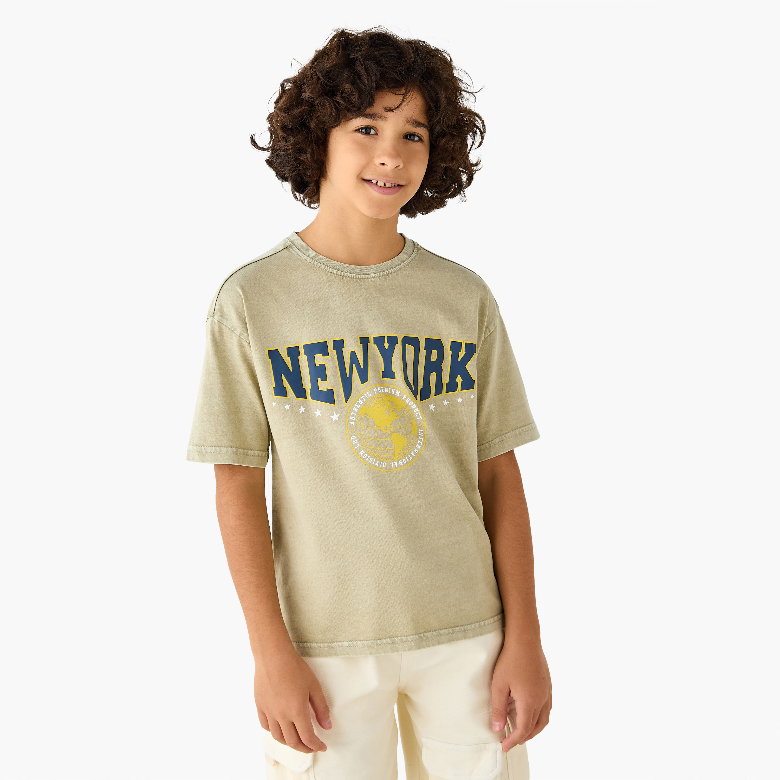 Juniors New York Print T-shirt with Short sleeves-boys-clothing-tshirtsandpolos-image-1
