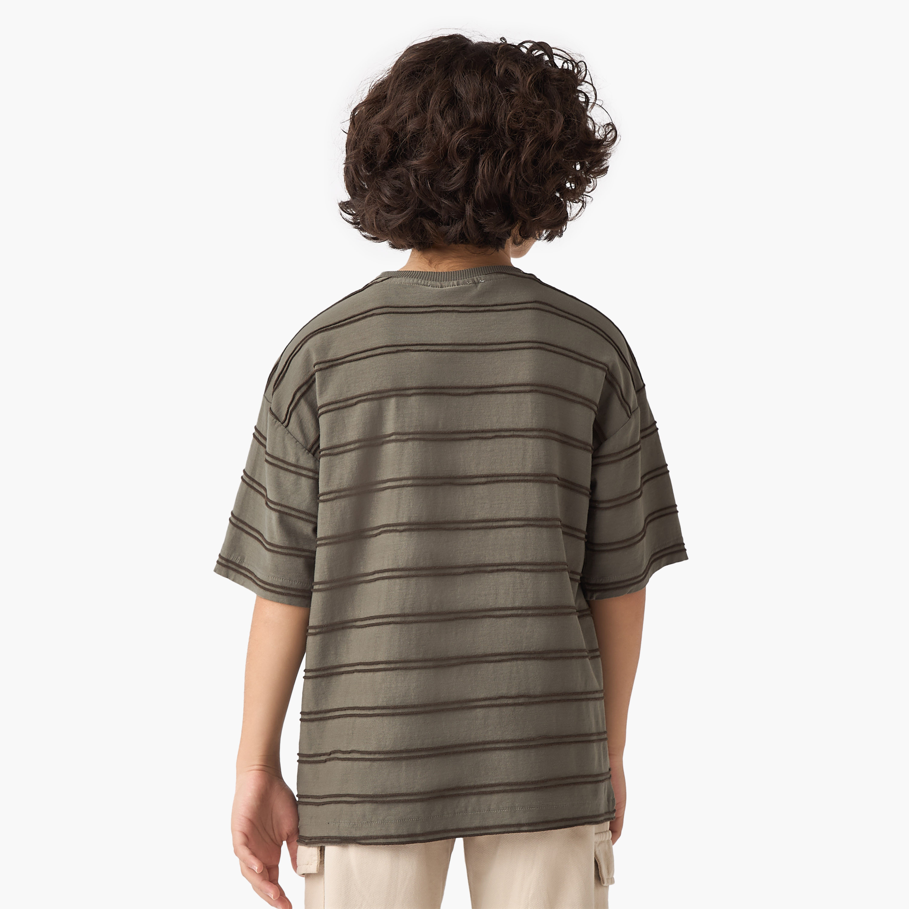 Juniors Striped T-shirt with Short Sleeves-boys-clothing-tshirtsandpolos-image-3