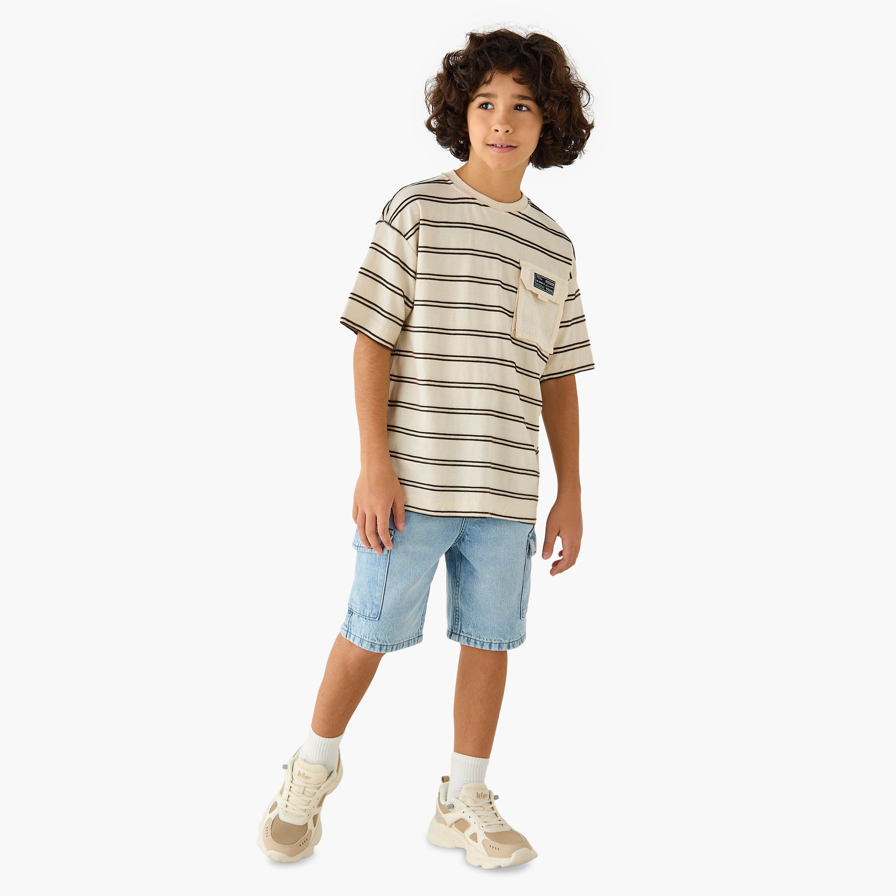 Juniors Striped T-shirt with Short Sleeves-boys-clothing-tshirtsandpolos-image-2
