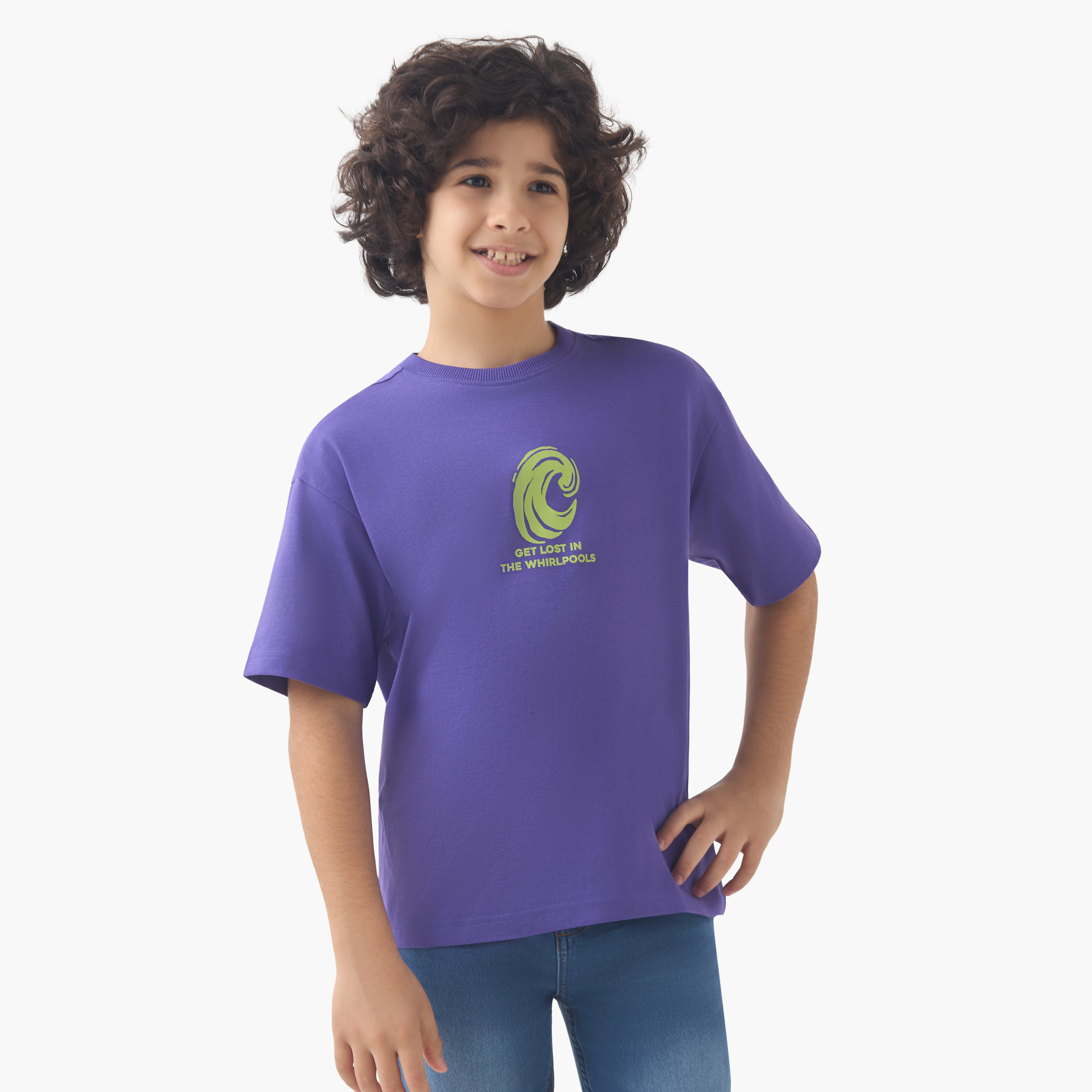 Juniors Boys Crew Neck T-shirt with Graphic Print - Cotton - Short Sleeve-boys-clothing-tshirtsandpolos-image-1