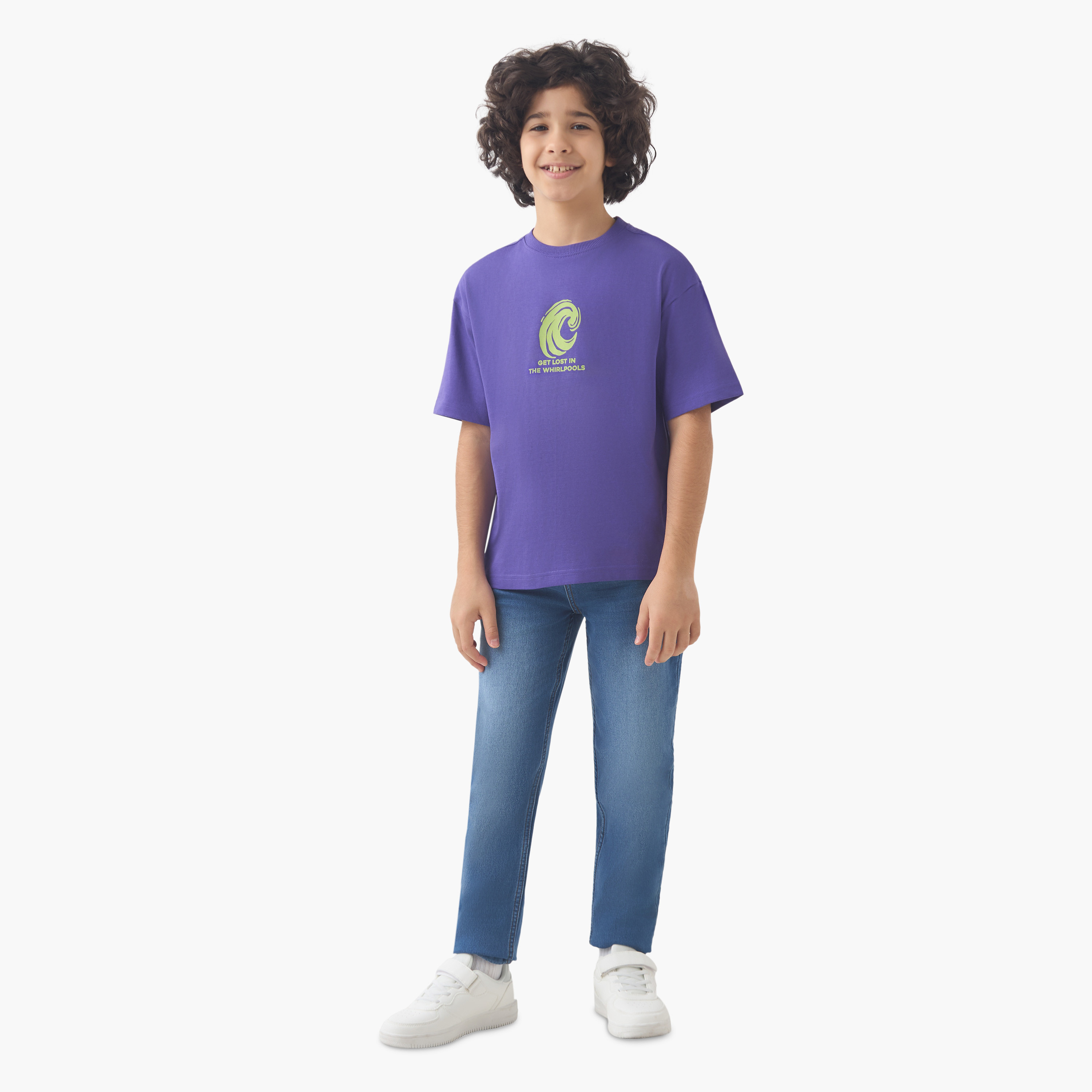 Juniors Boys Crew Neck T-shirt with Graphic Print - Cotton - Short Sleeve-boys-clothing-tshirtsandpolos-image-2