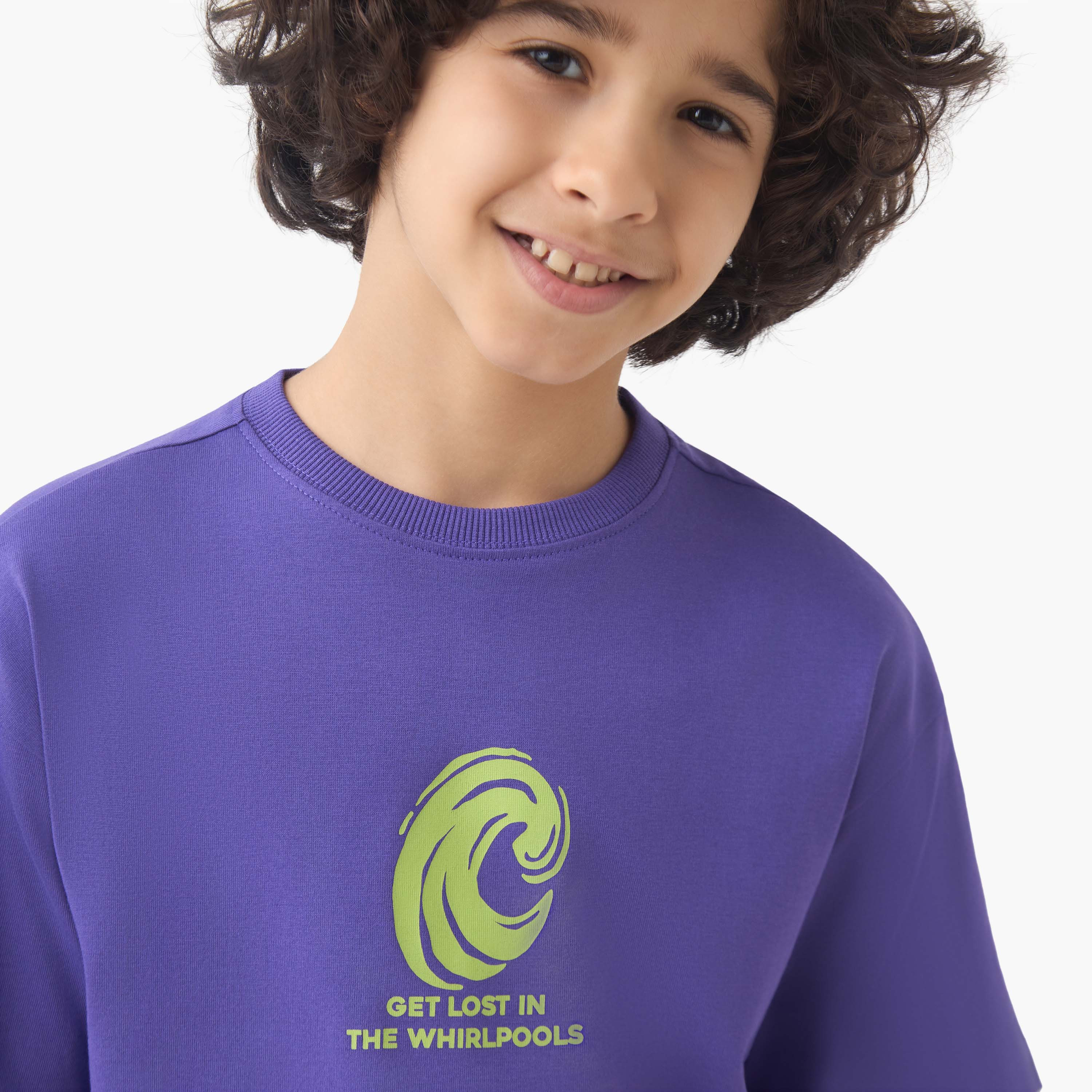 Juniors Boys Crew Neck T-shirt with Graphic Print - Cotton - Short Sleeve-boys-clothing-tshirtsandpolos-image-4