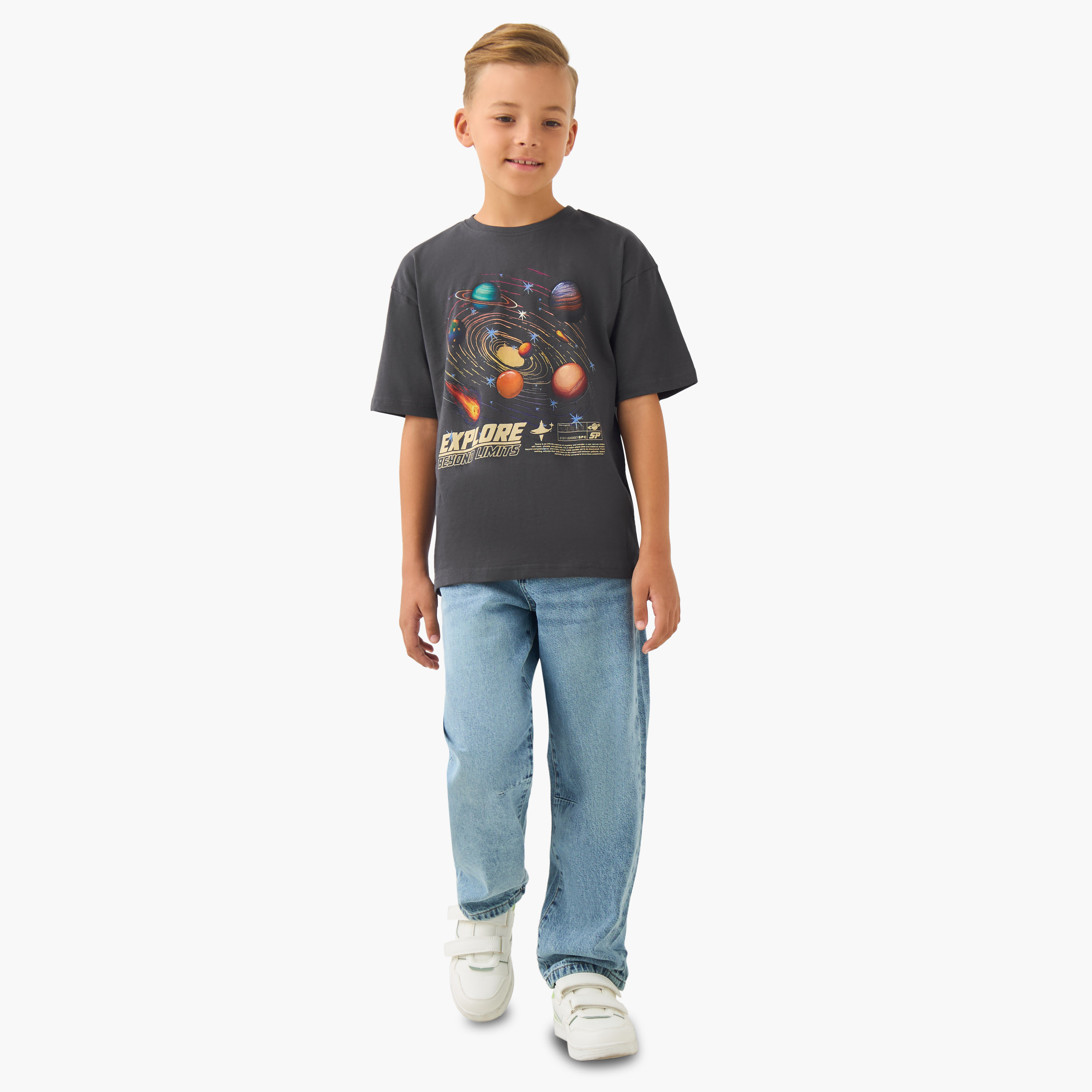 Juniors Boys Crew Neck T-shirt with Graphic Print - Cotton - Short Sleeves-boys-clothing-tshirtsandpolos-image-2