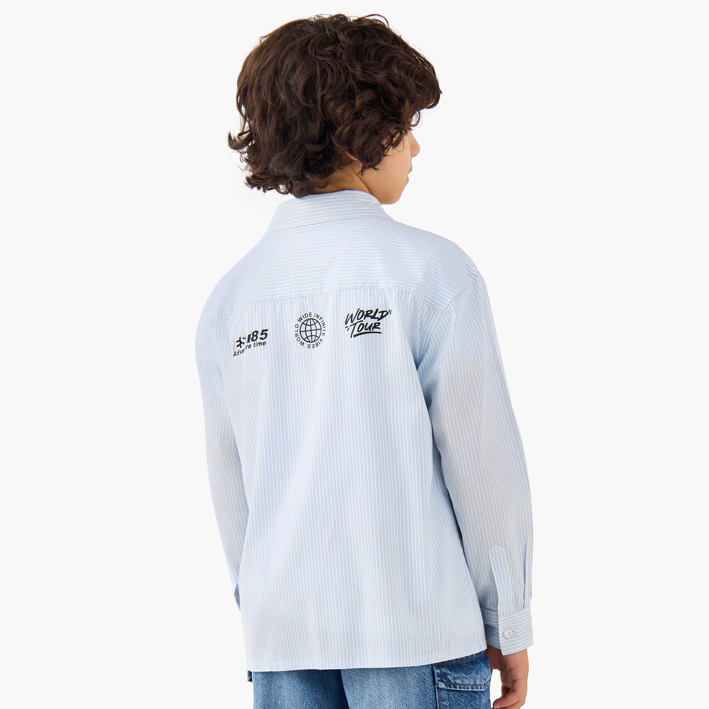 Juniors Boys Shirt with Stripes - Cotton - Long Sleeves-boys-clothing-shirts-image-3