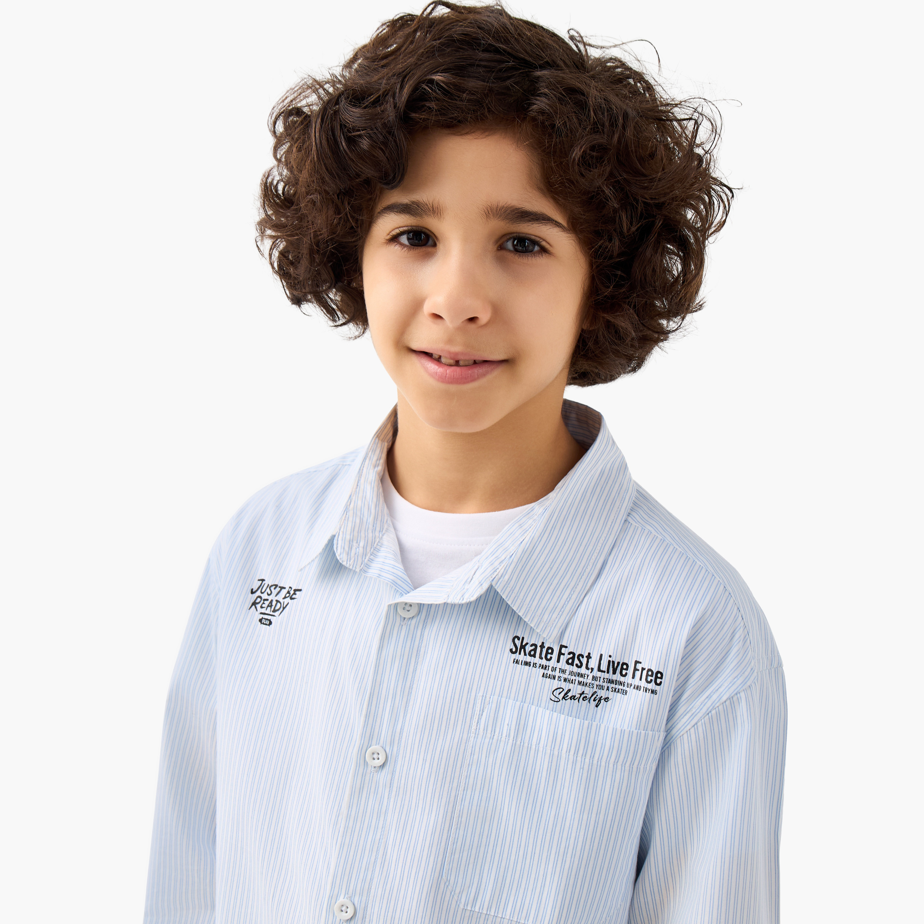 Juniors Boys Shirt with Stripes - Cotton - Long Sleeves-boys-clothing-shirts-image-4