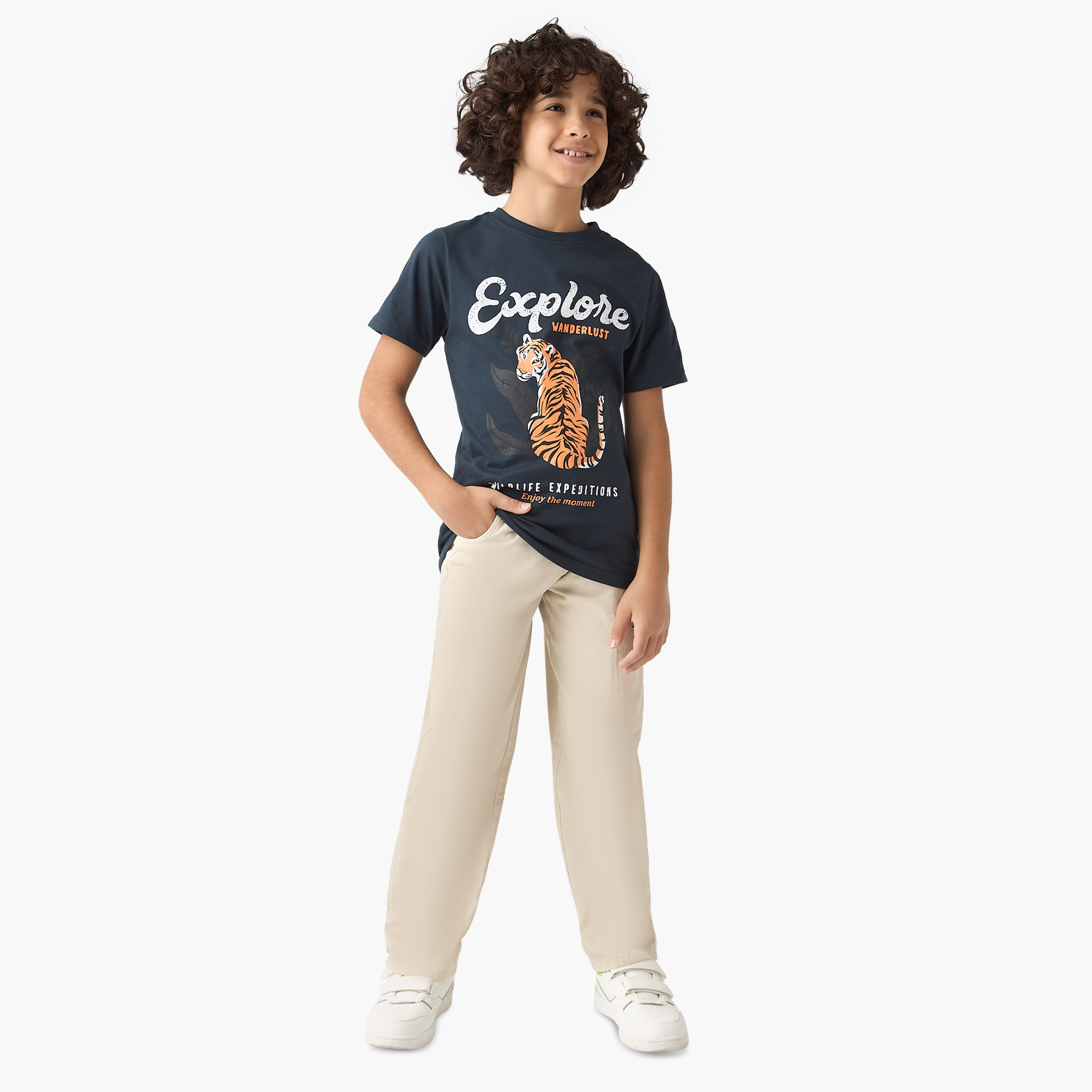 Juniors Solid Cargo Pants with Button Closure-boys-clothing-bottoms-trousers-image-2
