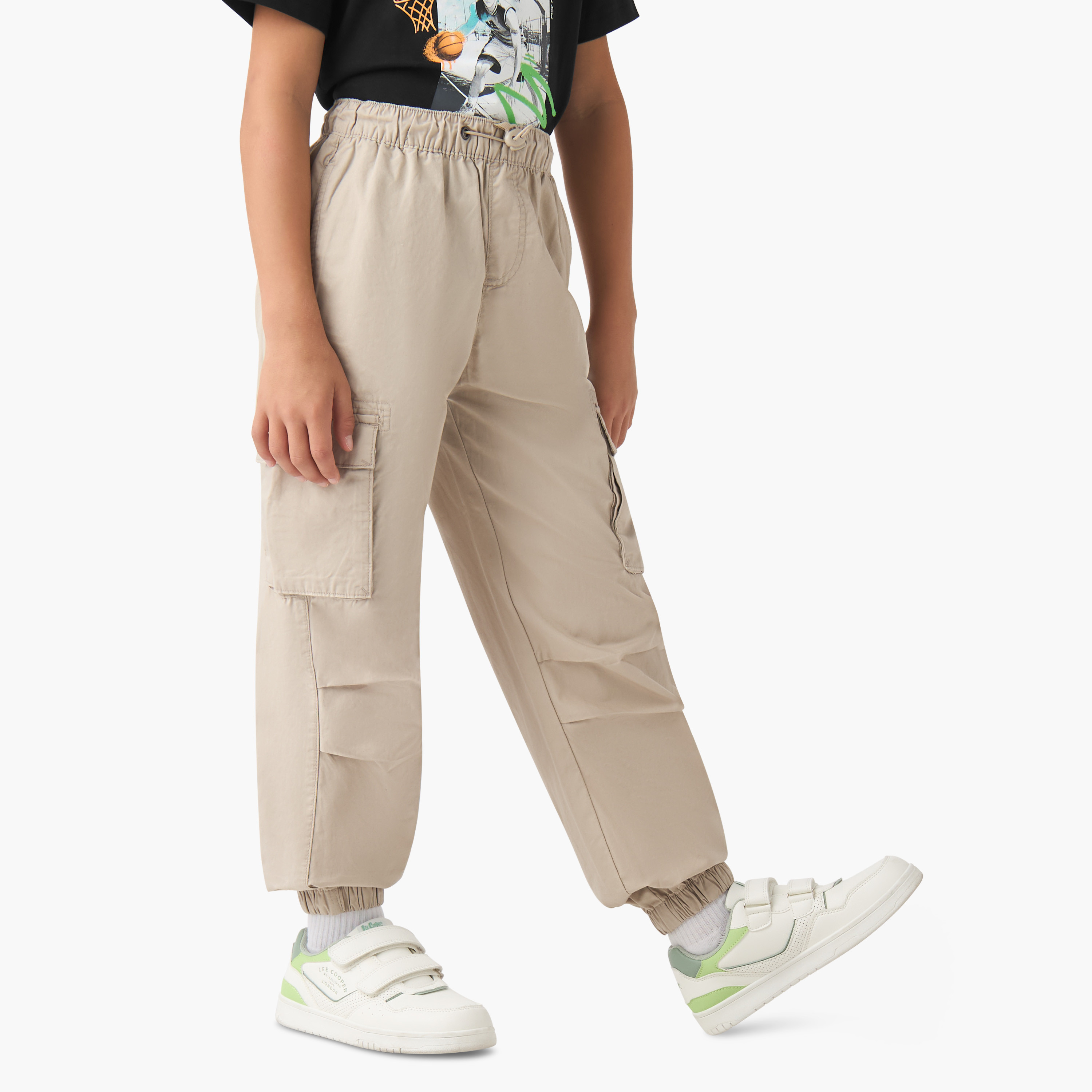 Juniors Boys Trousers with Pockets - Cotton - Drawstring Waist-boys-clothing-bottoms-trousers-image-1