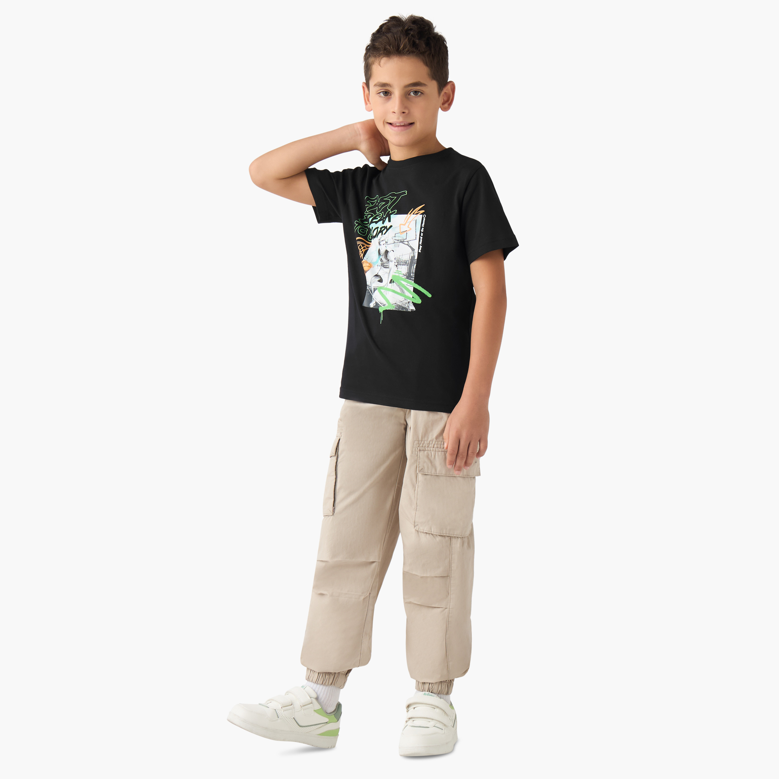 Juniors Boys Trousers with Pockets - Cotton - Drawstring Waist-boys-clothing-bottoms-trousers-image-2
