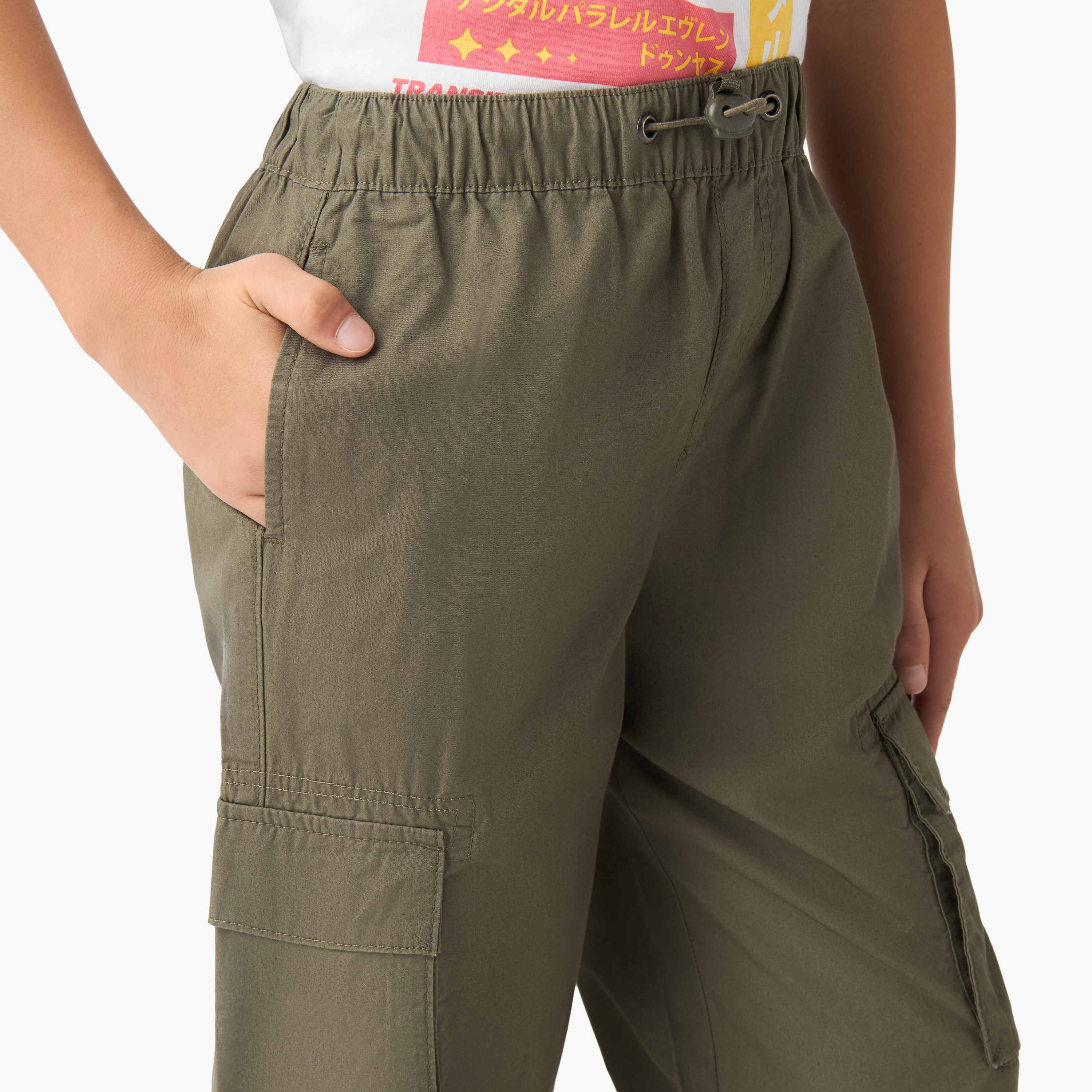 Juniors Boys Trousers with Pockets - Cotton - Drawstring Waist-boys-clothing-bottoms-trousers-image-4