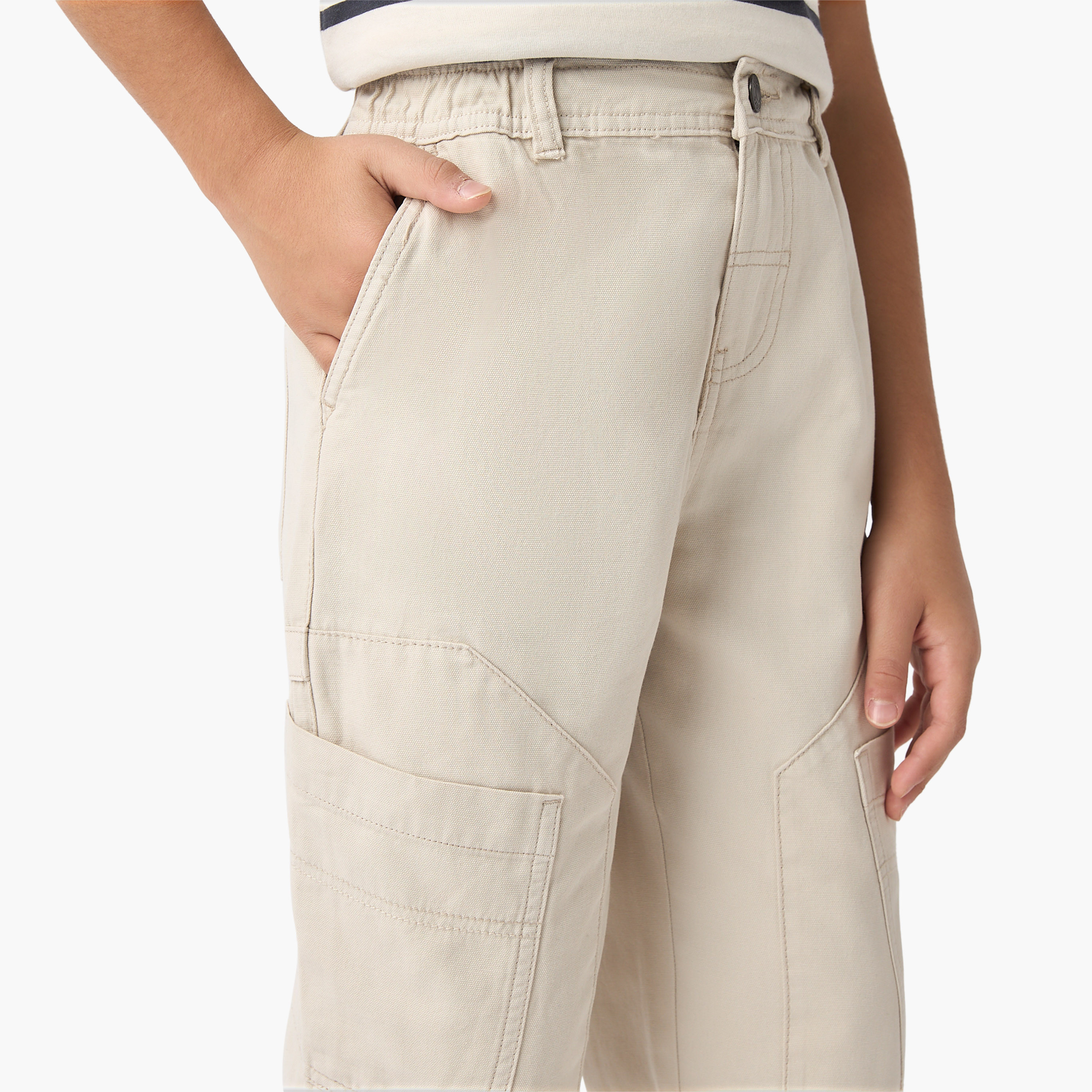 بنطلون سادة بجيوب وإغلاق أزرار من جونيورز-boys-clothing-bottoms-trousers-image-2