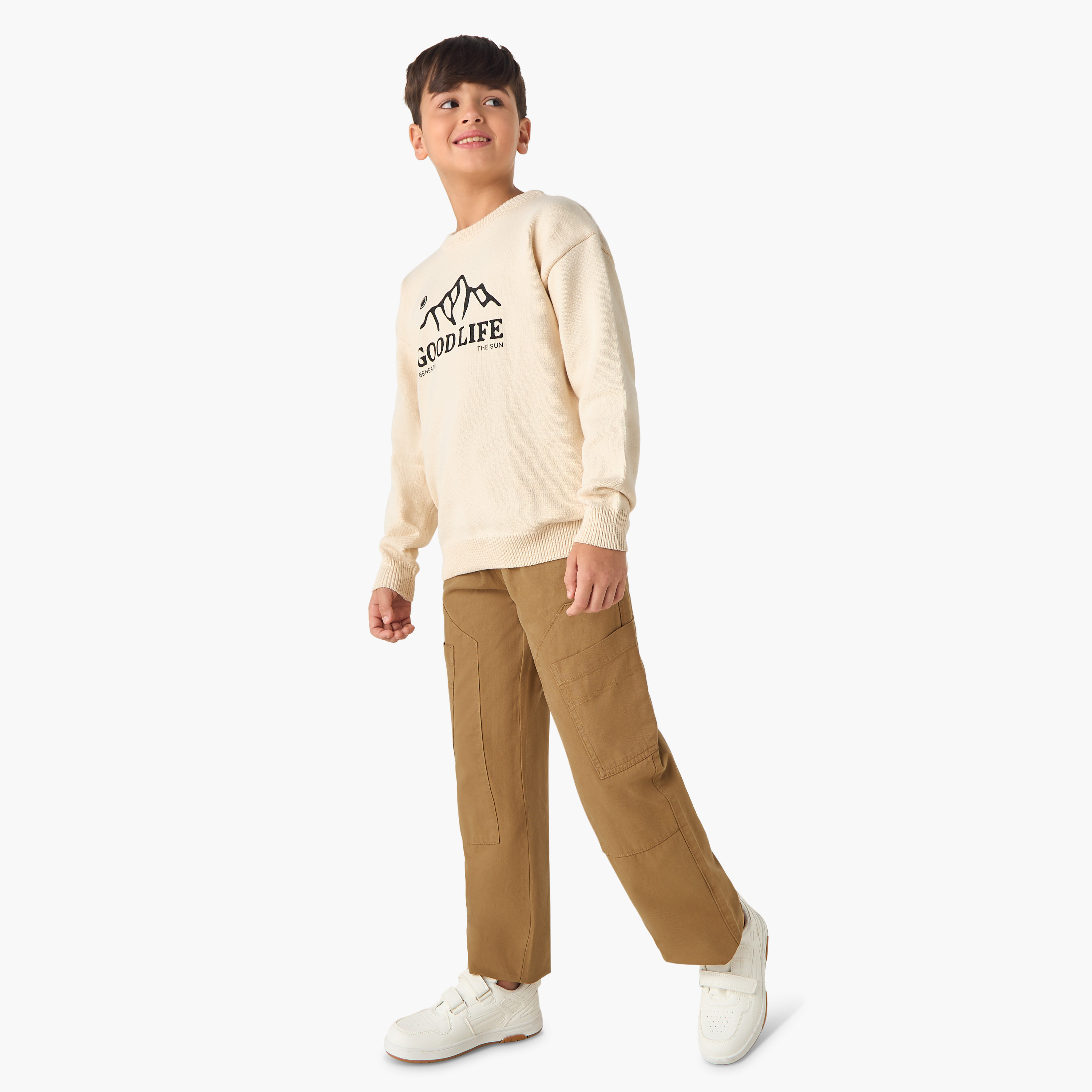 بنطلون سادة بجيوب وإغلاق أزرار من جونيورز-boys-clothing-bottoms-trousers-image-4