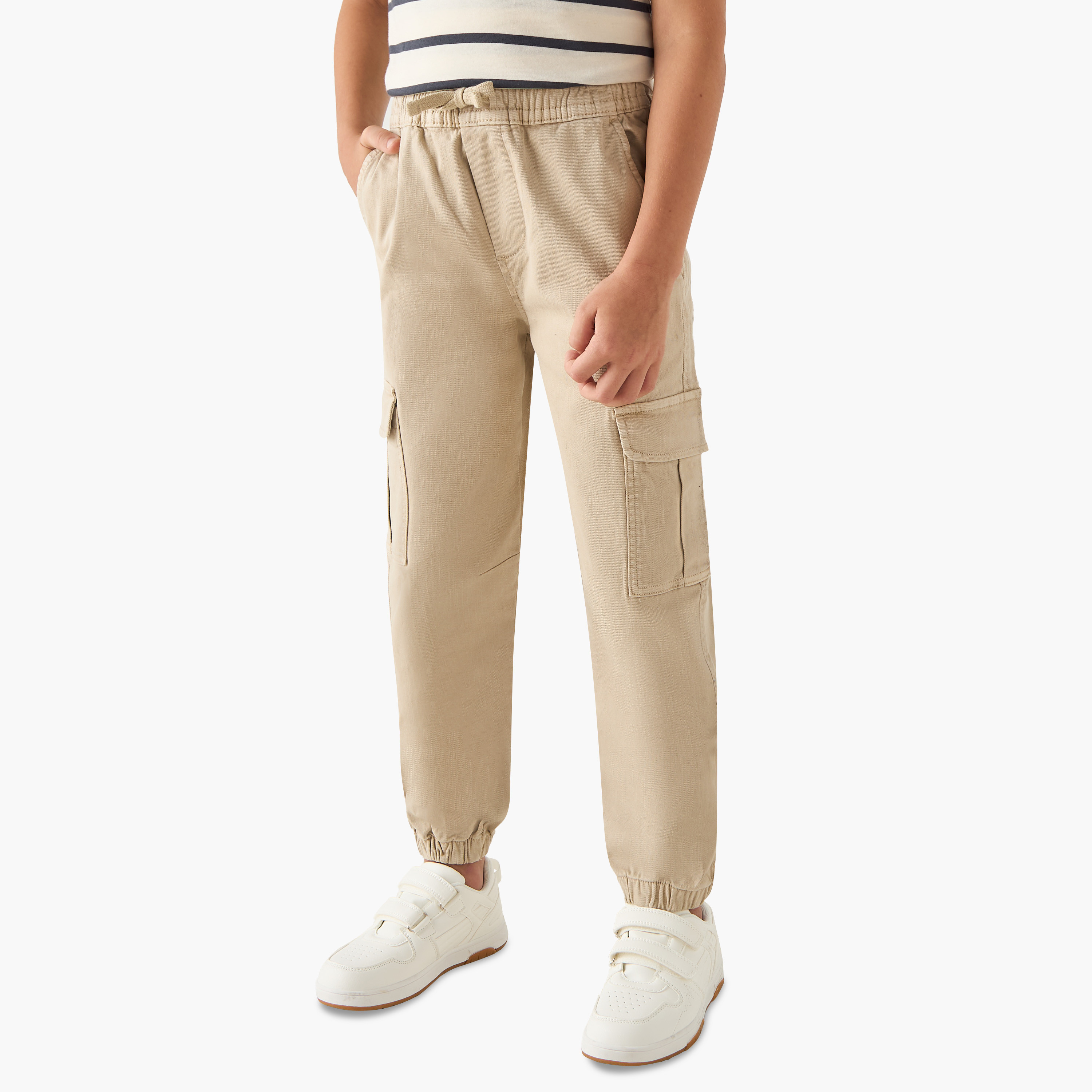 Eligo Solid Joggers with Pockets-boys-clothing-bottoms-joggersandtrackpants-image-1