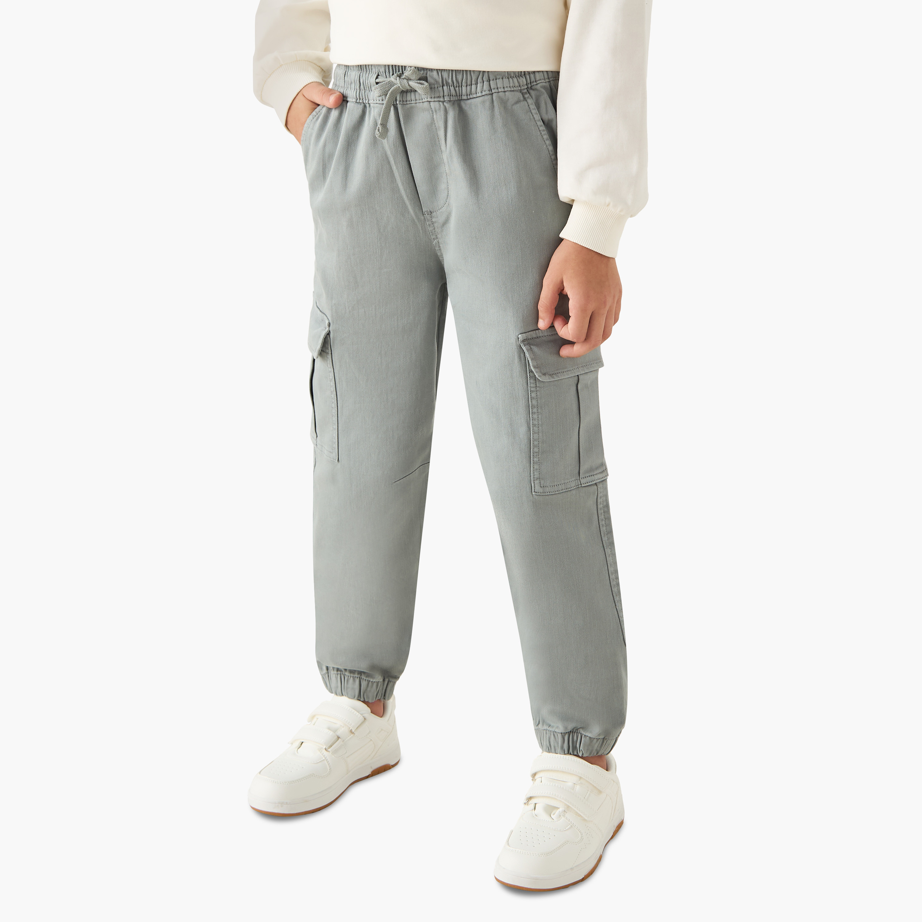 Eligo Solid Joggers with Pockets-boys-clothing-bottoms-joggersandtrackpants-image-1