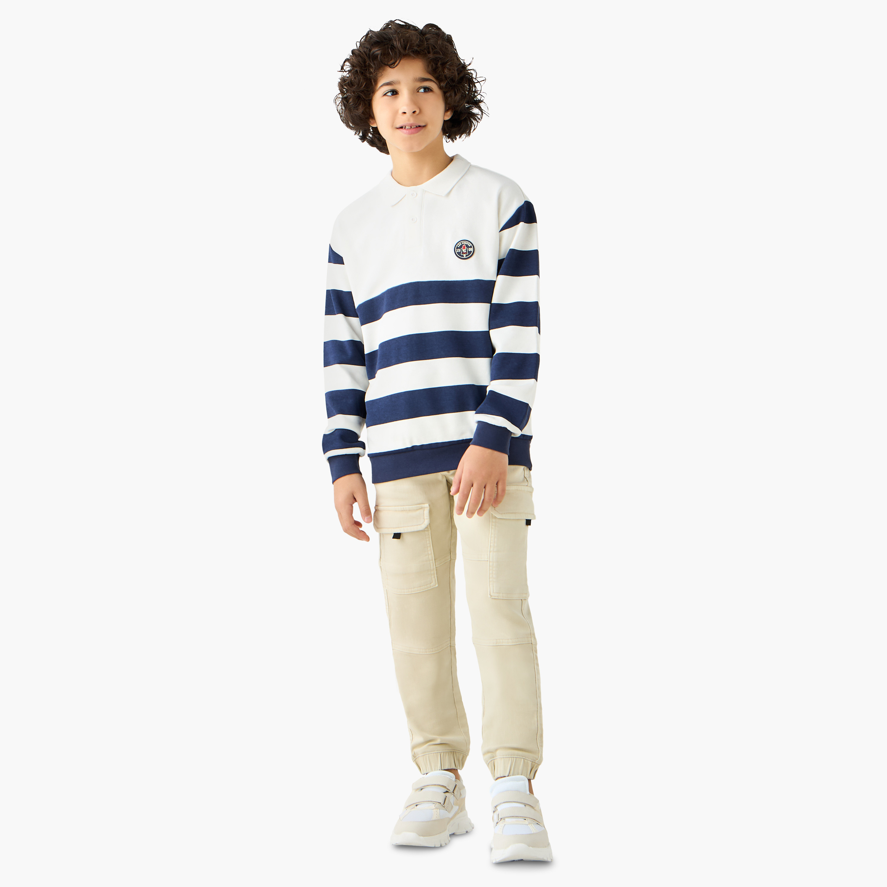 Juniors Solid Cargo Joggers with Drawstring Closure-boys-clothing-bottoms-joggersandtrackpants-image-2