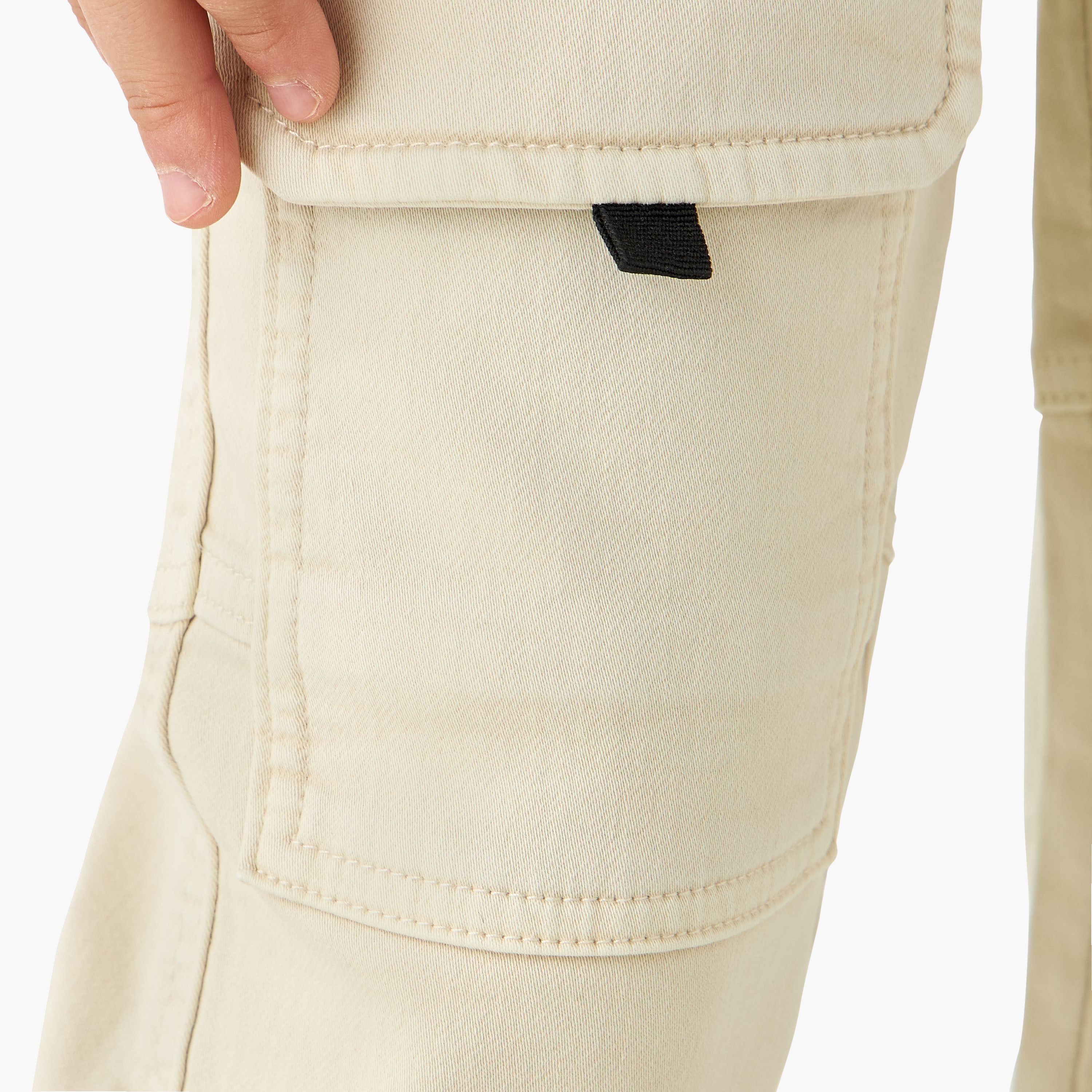 Juniors Solid Cargo Joggers with Drawstring Closure-boys-clothing-bottoms-joggersandtrackpants-image-5