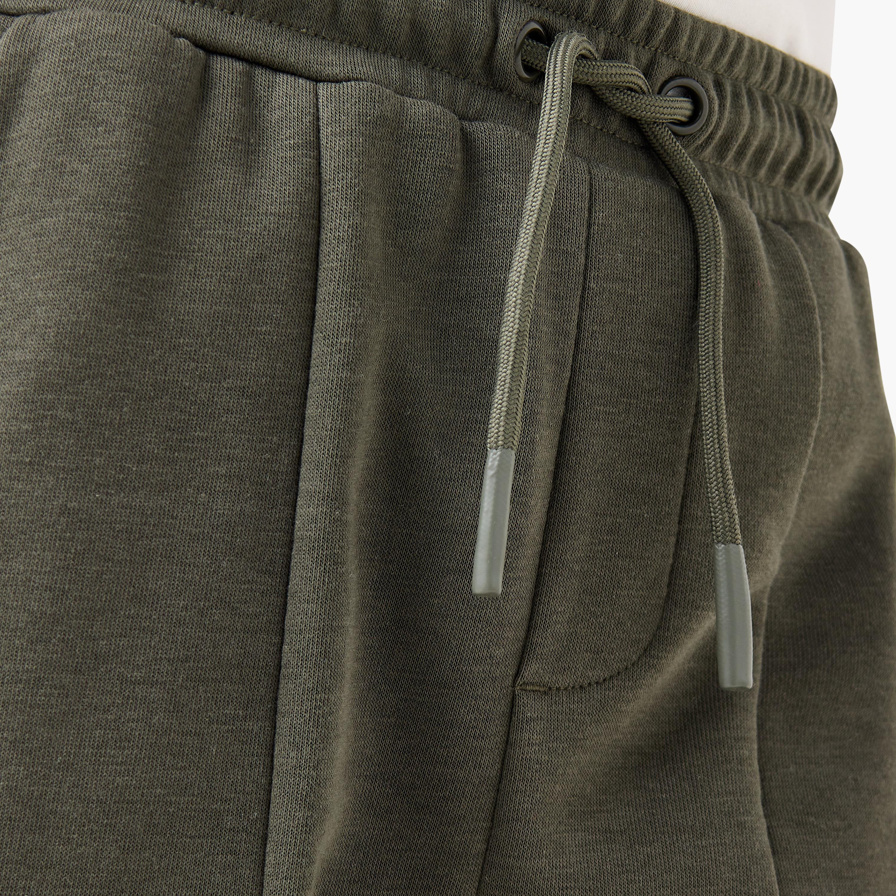 Juniors Solid Cargo Joggers with Drawstring Closure and Pockets-boys-clothing-bottoms-joggersandtrackpants-image-5