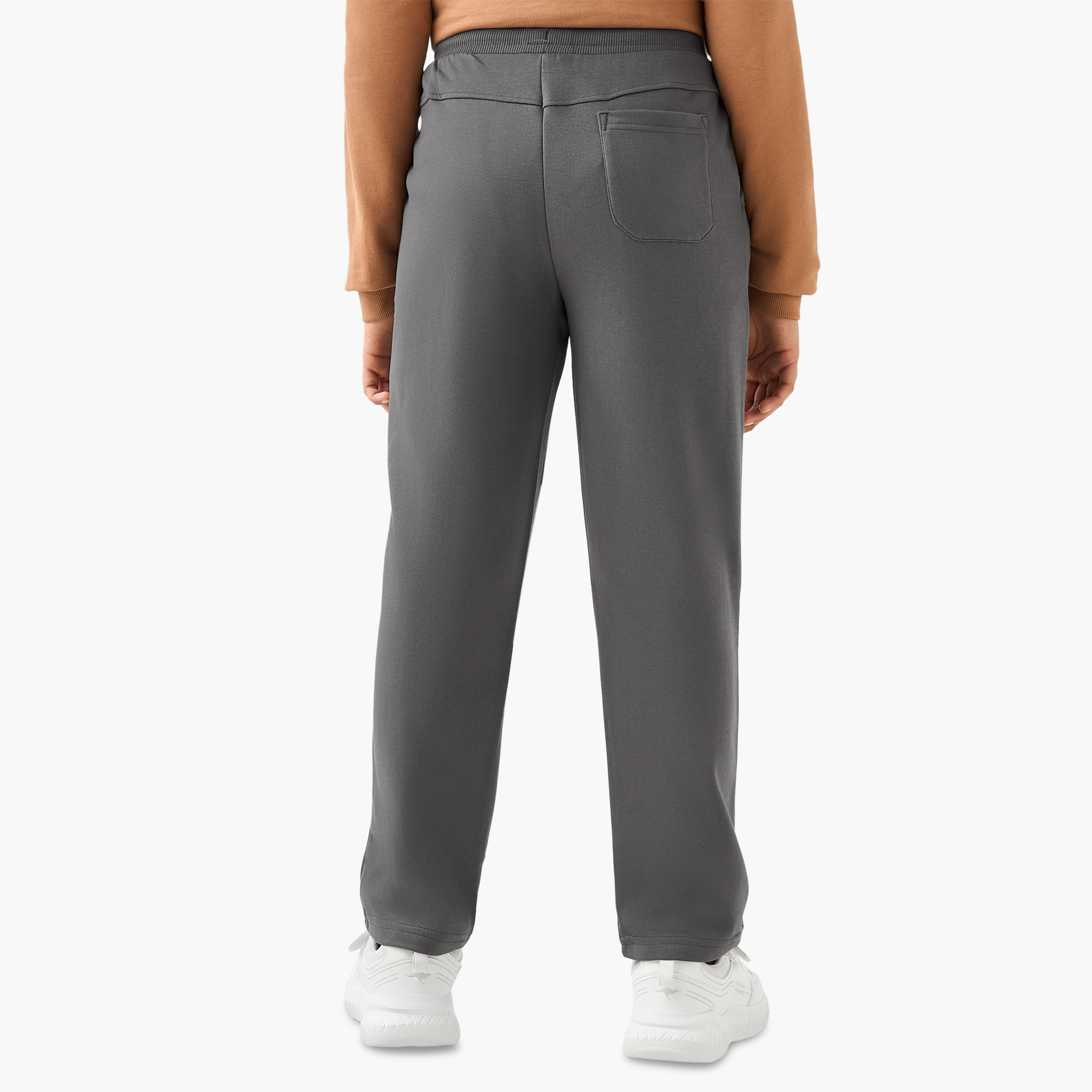 Juniors Solid Joggers with Drawstring Closure and Pockets-boys-clothing-bottoms-joggersandtrackpants-image-3